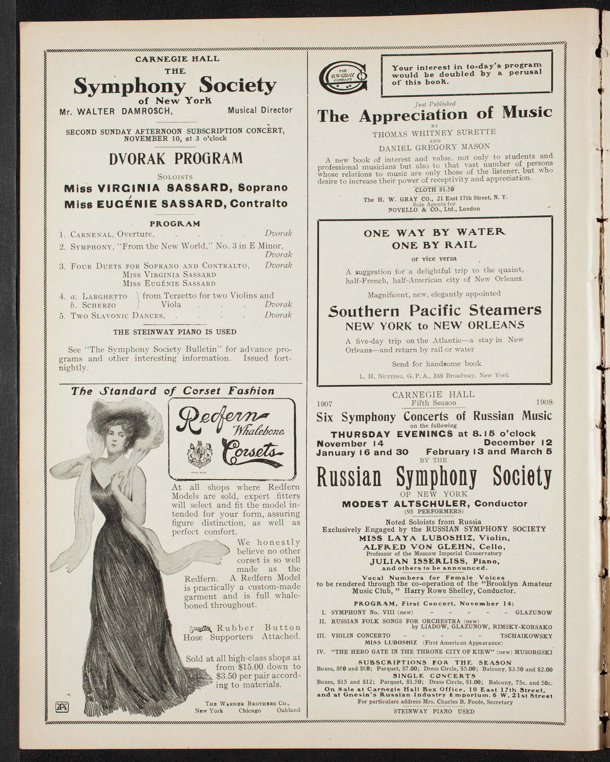 New York Symphony Orchestra, November 2, 1907, program page 2