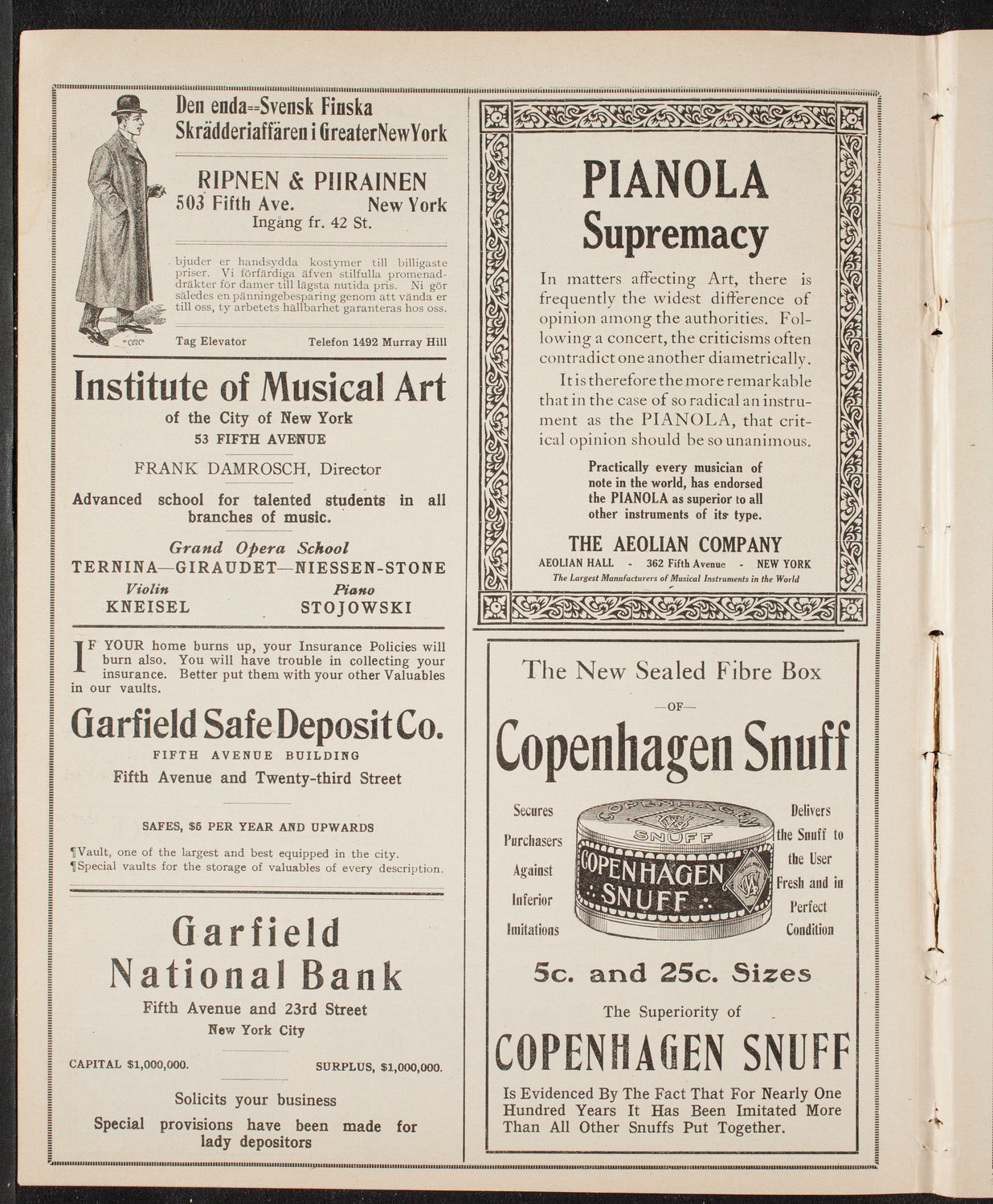 Grand Festival Concert of the American Union of Swedish Singers, May 29, 1910, program page 6