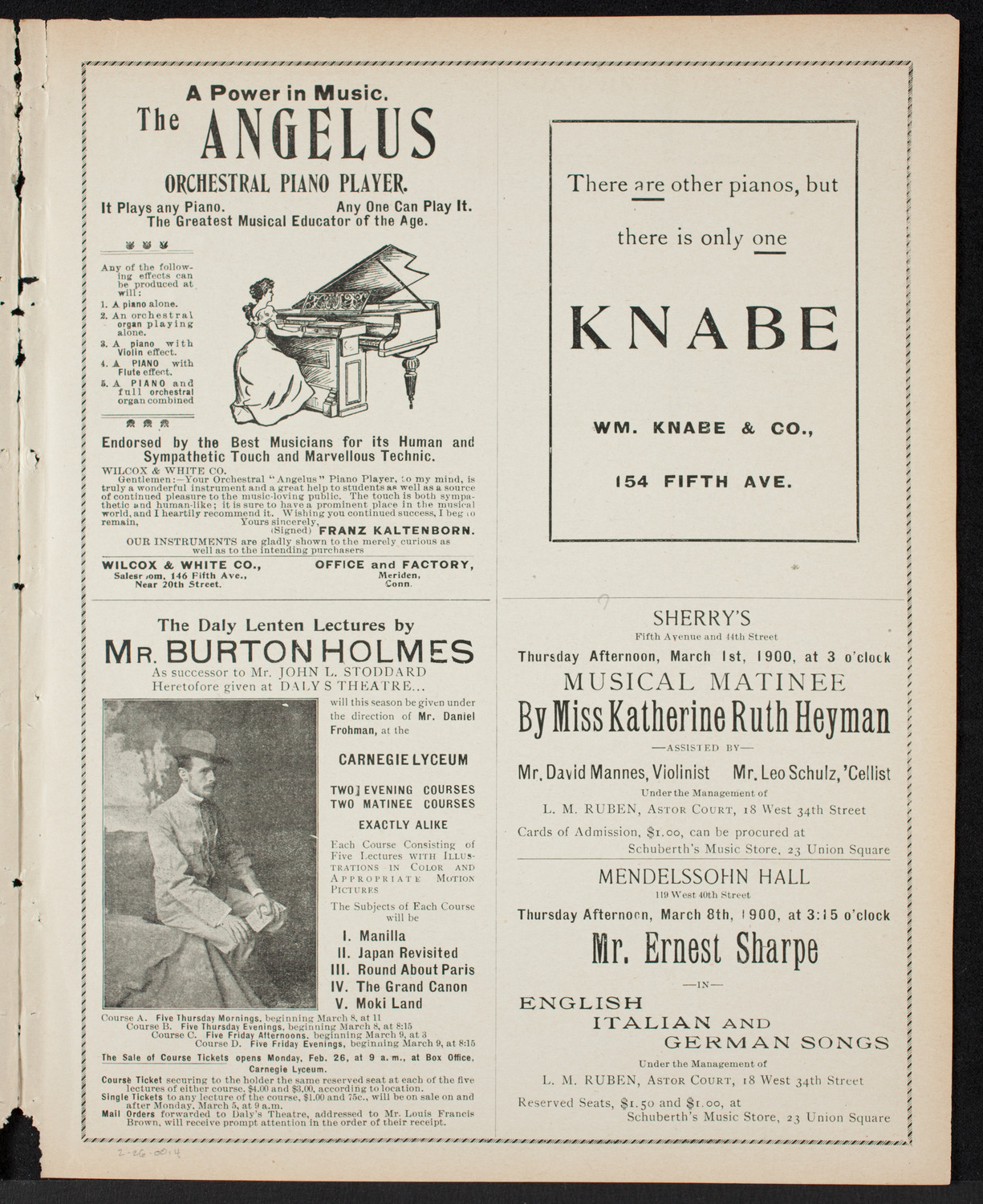 Pittsburgh Symphony Orchestra, February 26, 1900, program page 7