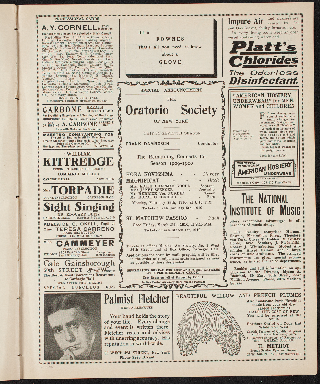 Christmas Play Association, January 6, 1910, program page 9