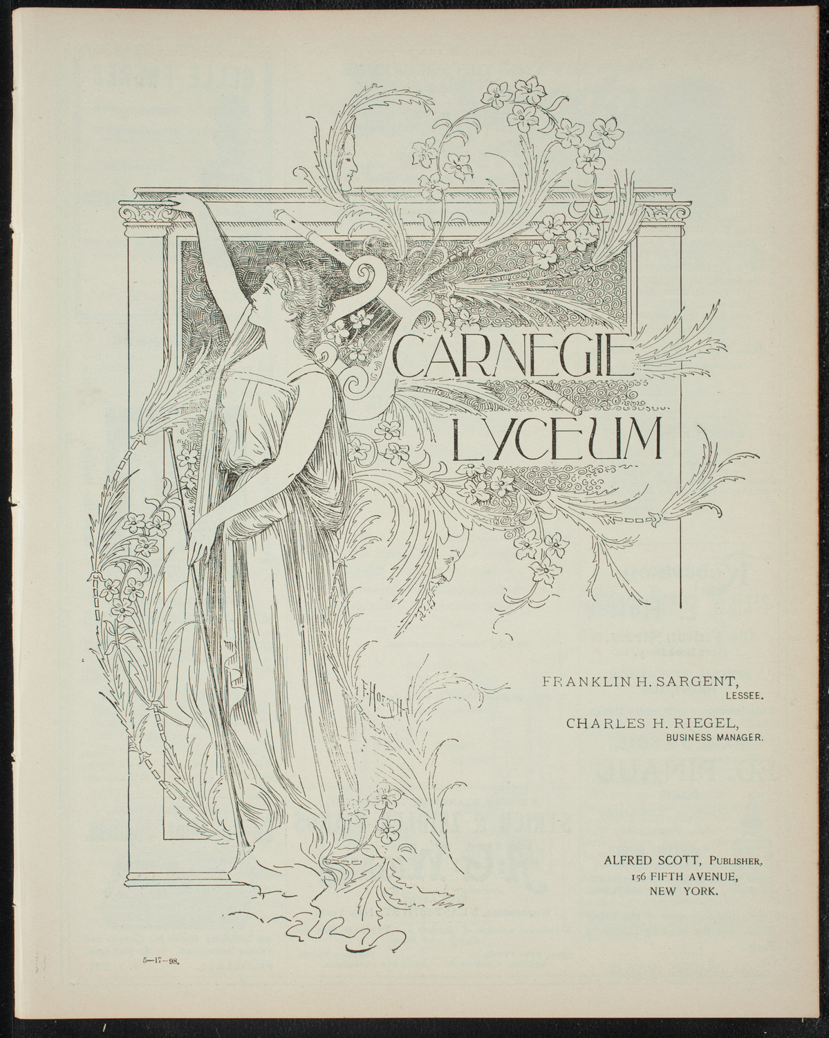 Graduation: New York School of Expression, May 17, 1898, program page 1