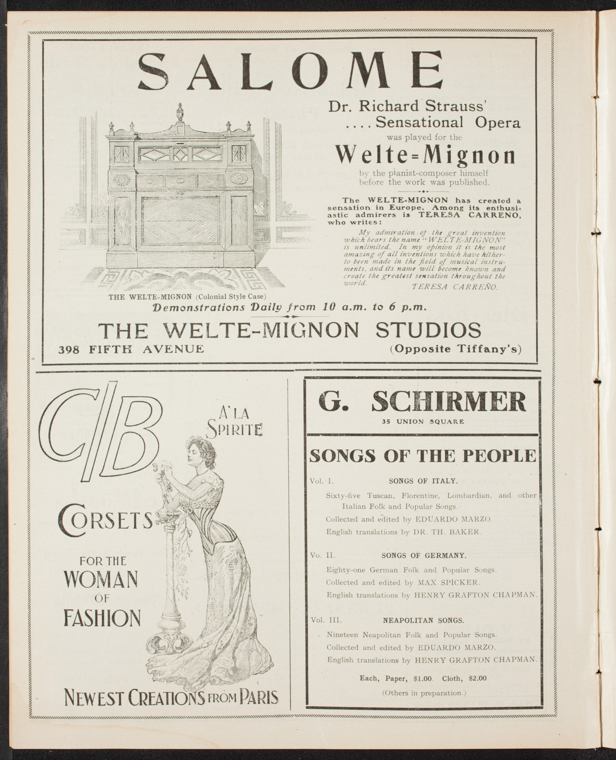 Benefit: Society of St. Vincent de Paul, March 24, 1907, program page 8