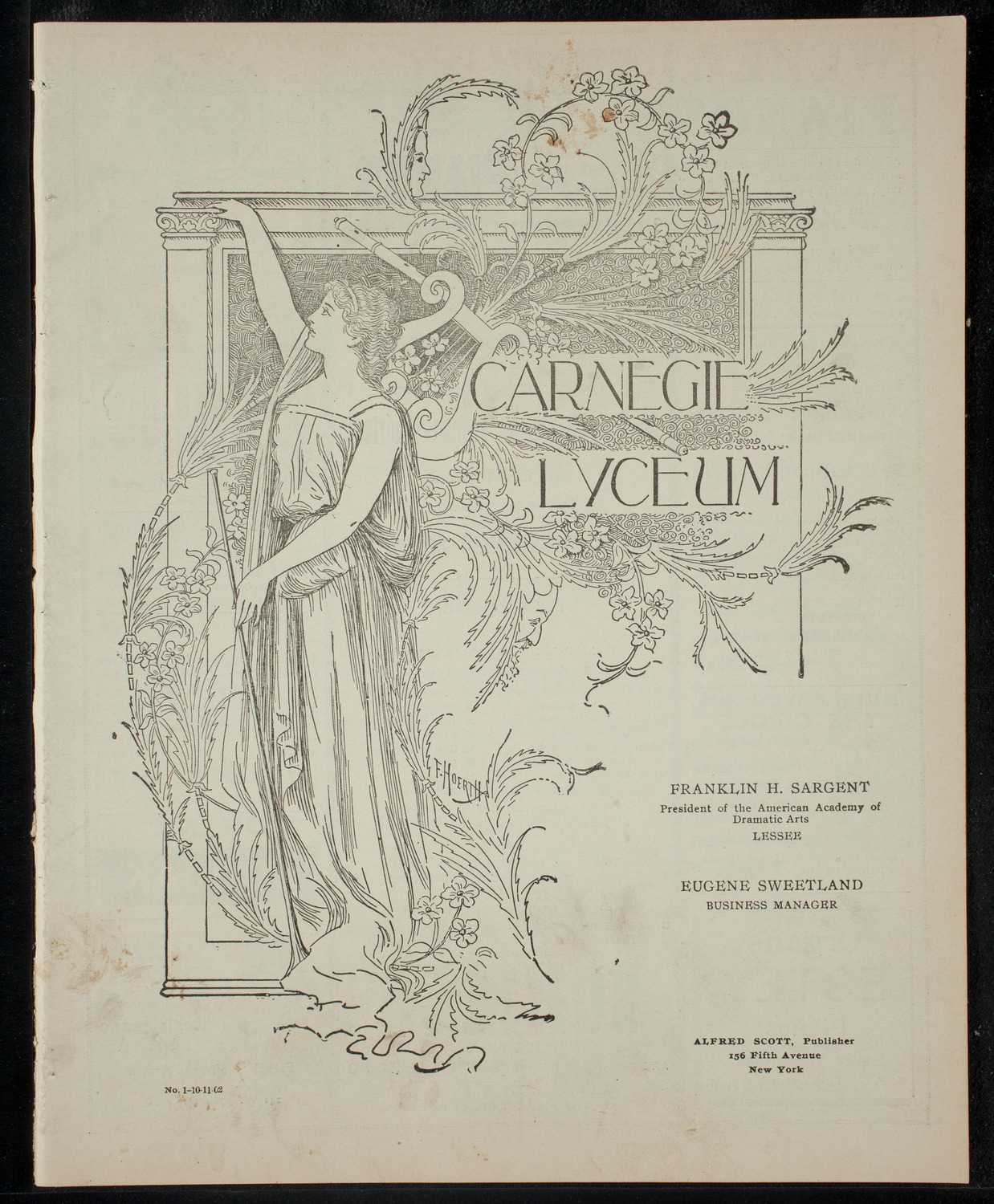 Cercle Littéraire Franco-Américain, October 11, 1902, program page 1