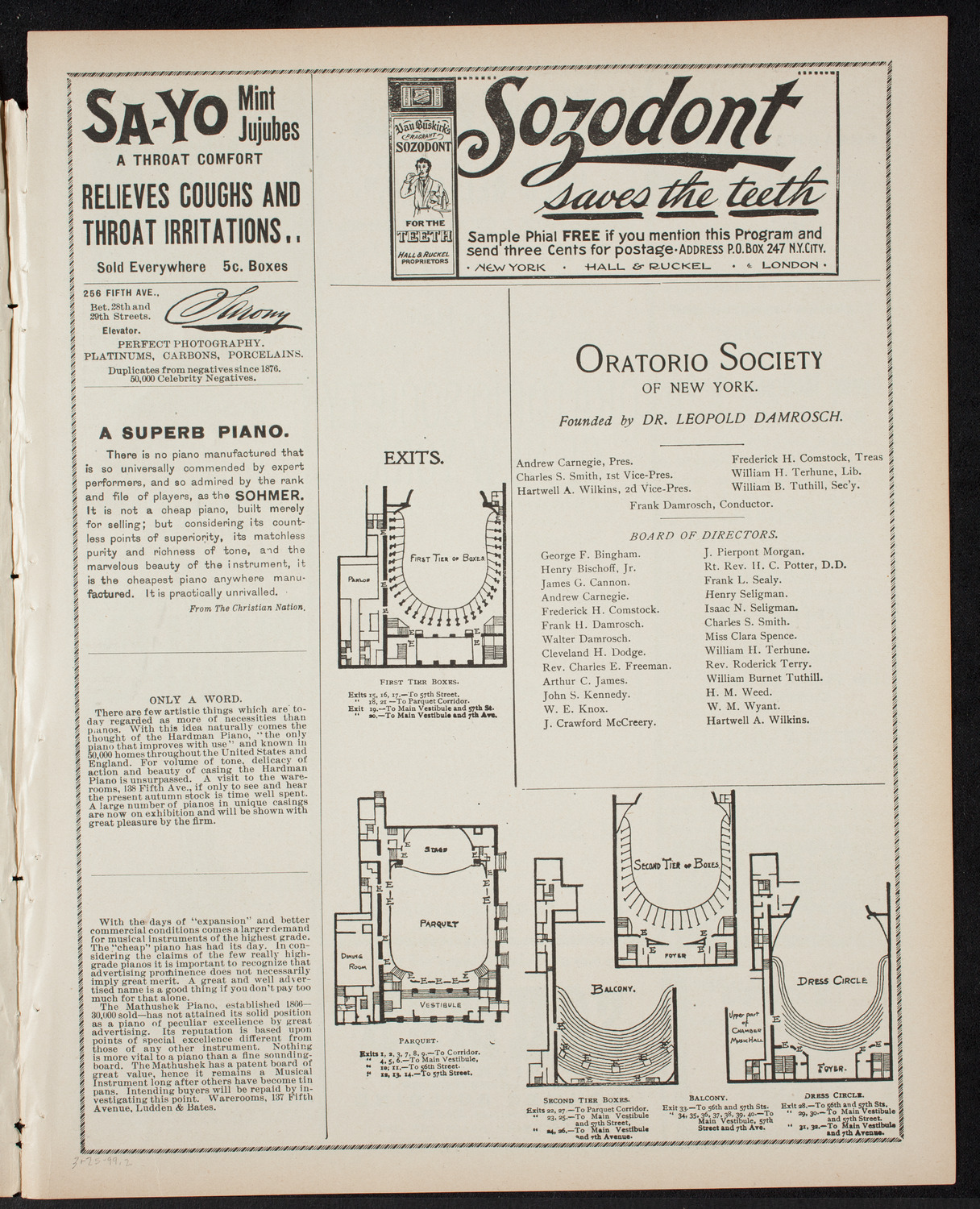 Oratorio Society of New York, March 25, 1899, program page 3