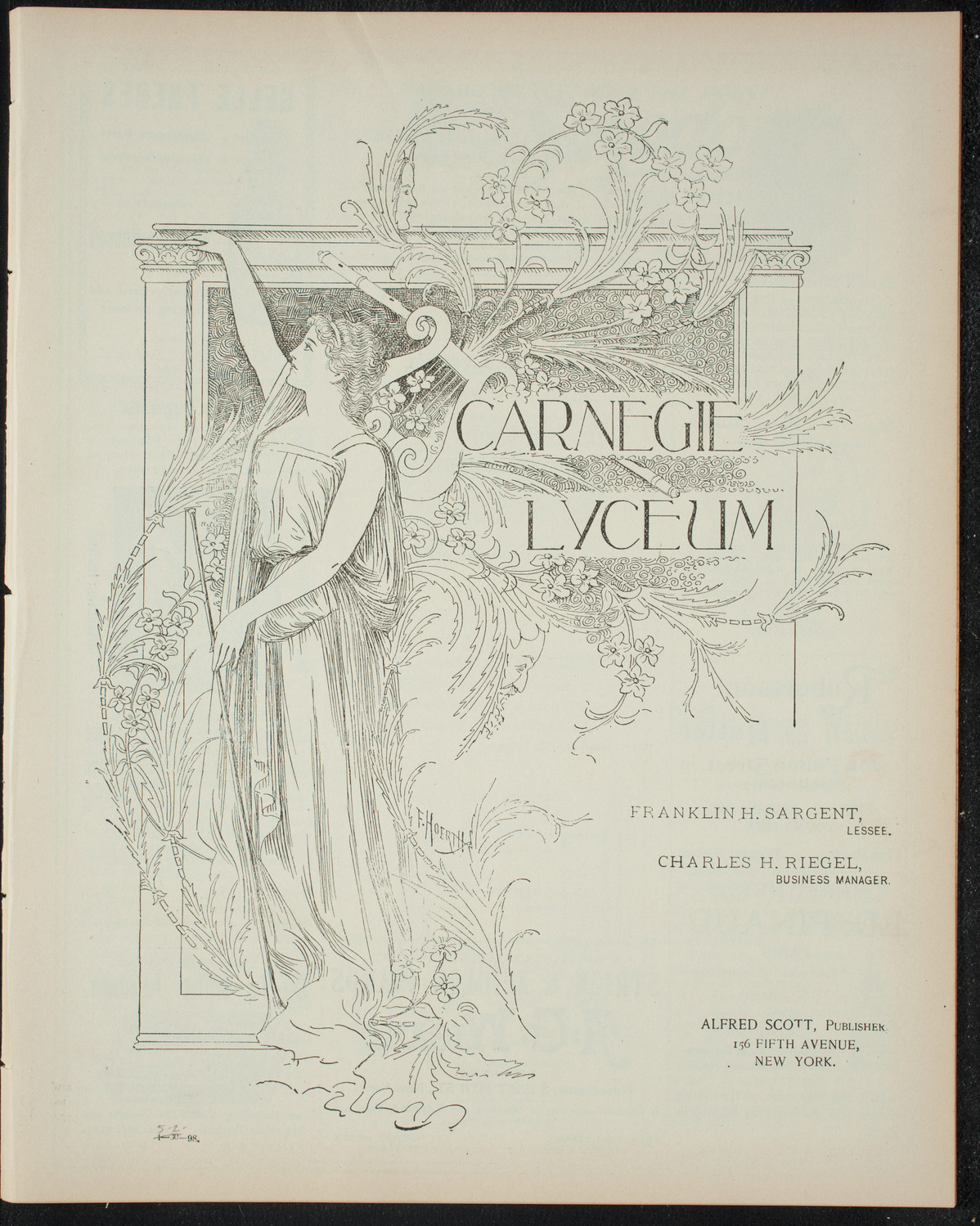 Graduation: Mount Sinai Training School for Nurses, May 2, 1898, program page 1