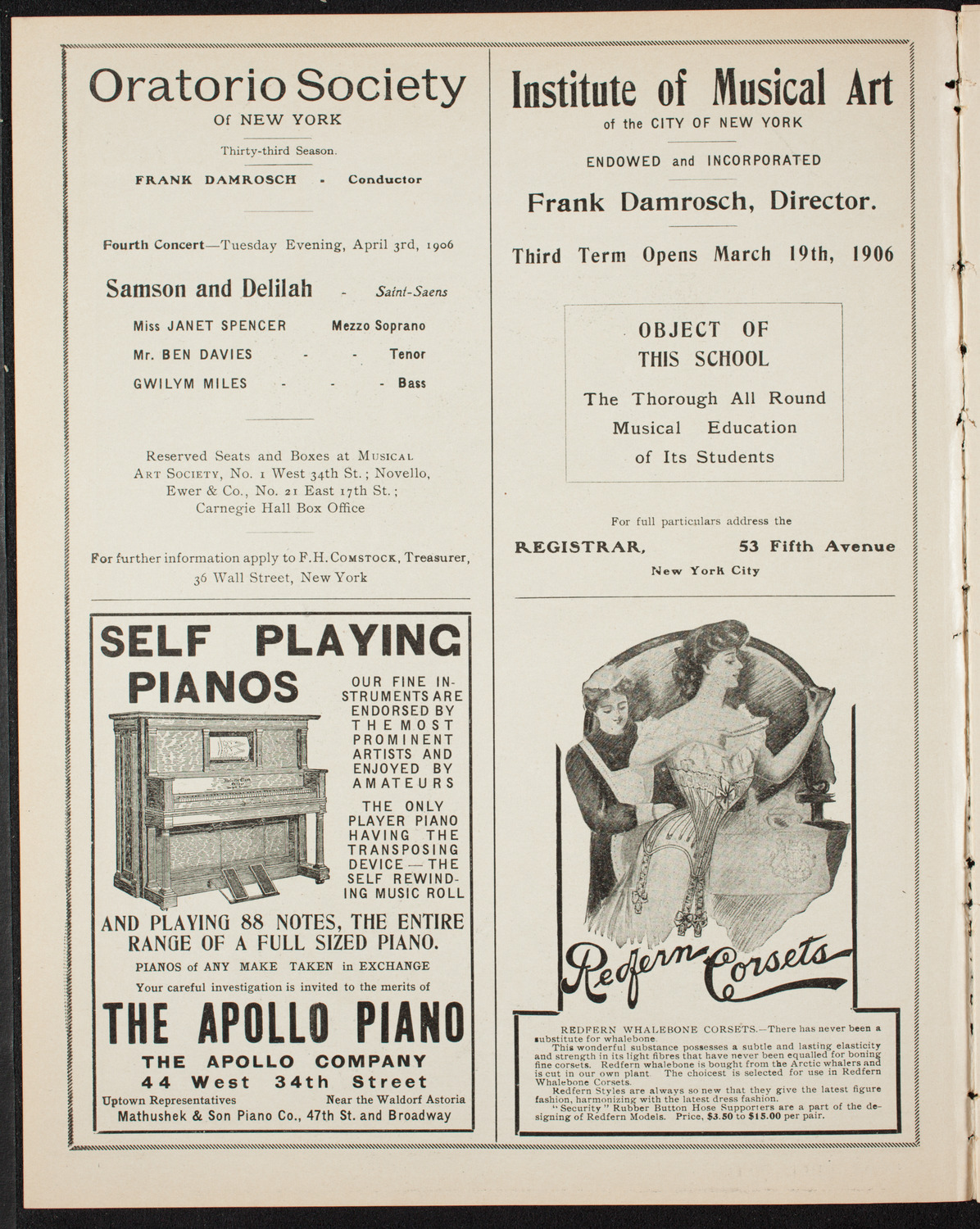 New Music Society of America, April 2, 1906, program page 2