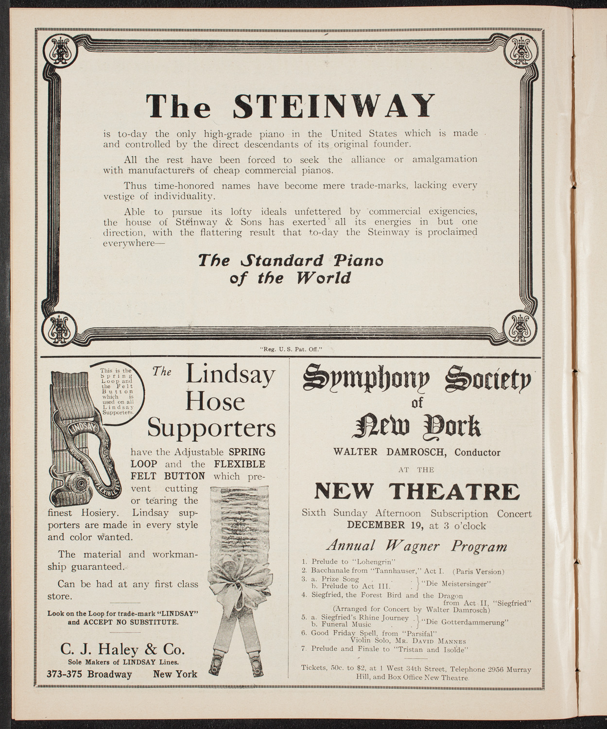 Boston Symphony Orchestra, December 9, 1909, program page 4