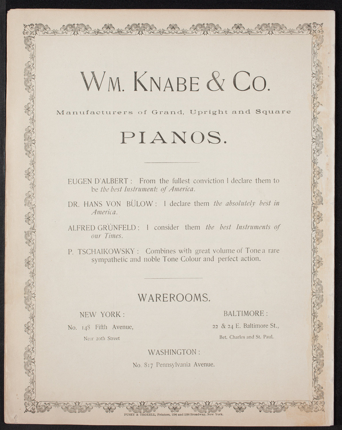 New York Banks' Glee Club, December 14, 1892, program page 20
