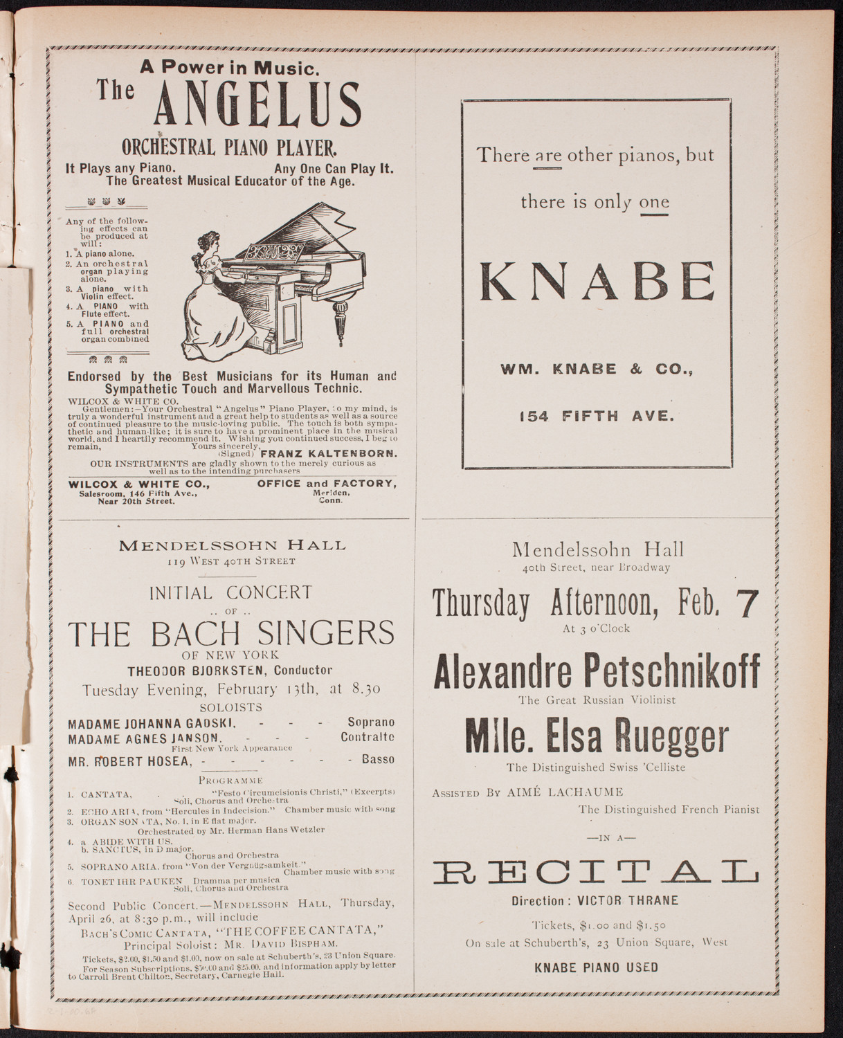 Lillian Nordica, Soprano, and Ernestine Schumann-Heink, Contralto, February 1, 1900, program page 11