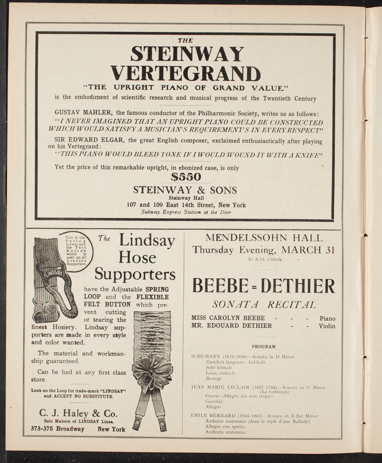 Boston Symphony Orchestra, March 26, 1910, program page 4
