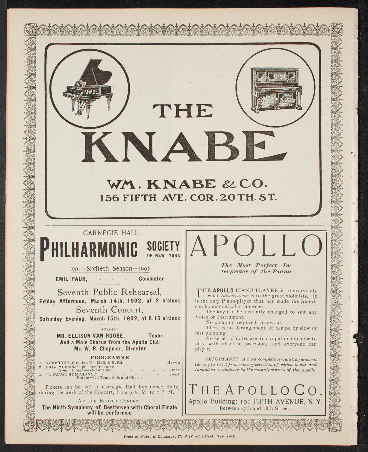 New York Philharmonic, February 15, 1902, program page 10