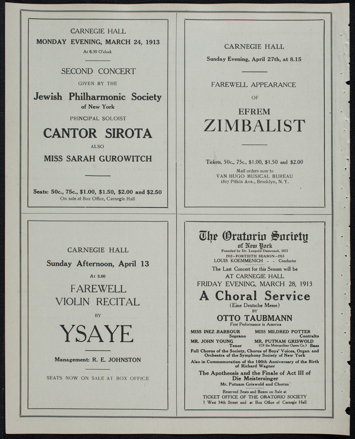 Gaelic Society: Feis Ceoil Agus Seanachas, March 23, 1913, program page 10