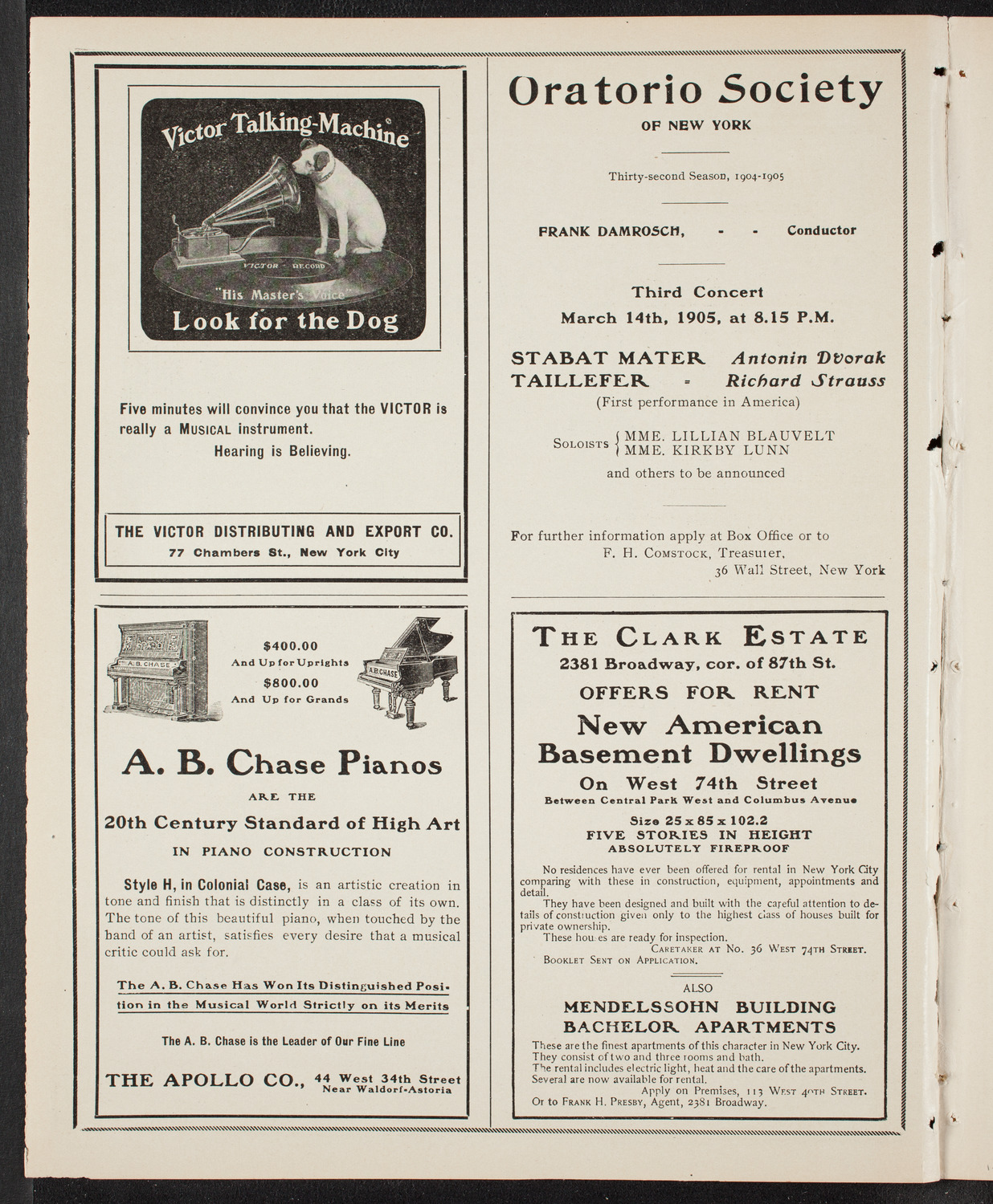New York Philharmonic, January 27, 1905, program page 2