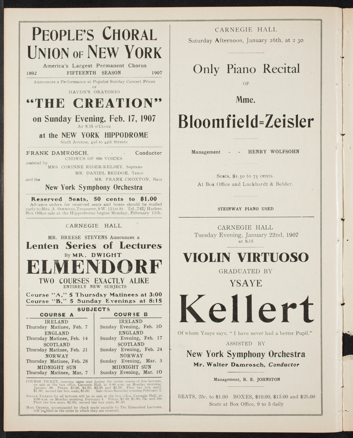 Symphony Concert for Young People, January 19, 1907, program page 10