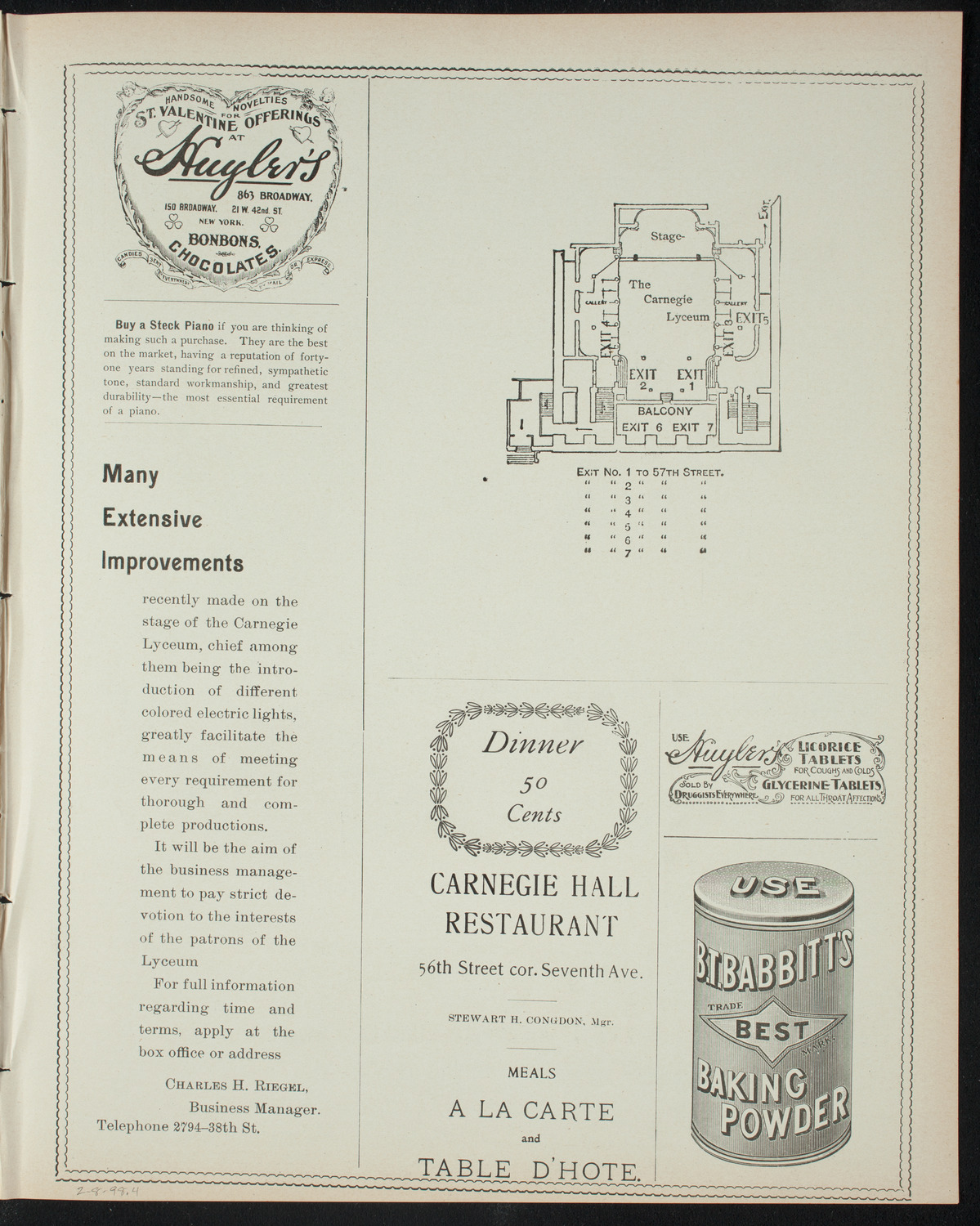 Comparative Literature Society Evening Conference, February 8, 1898, program page 7