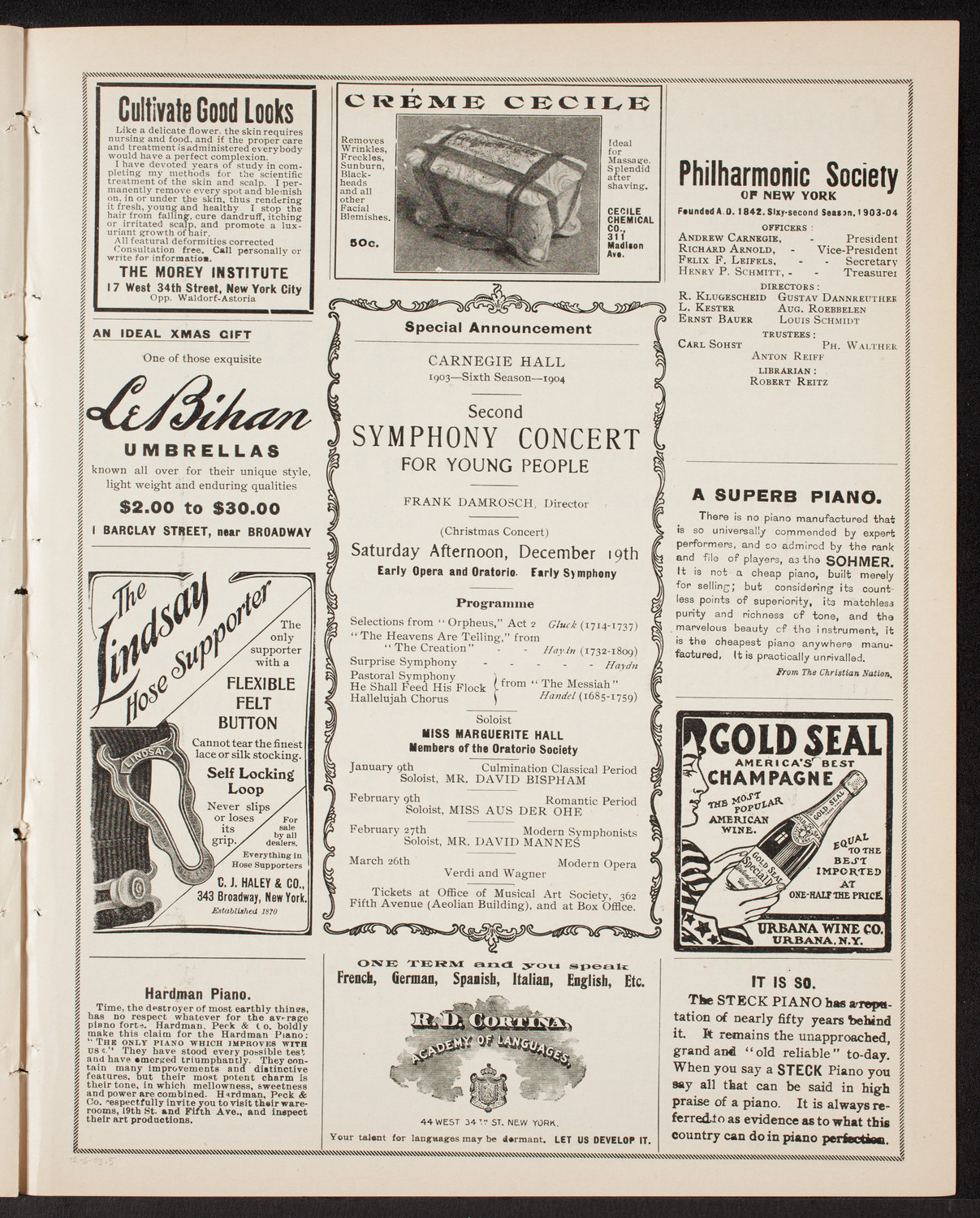 New York Symphony Orchestra, December 6, 1903, program page 9