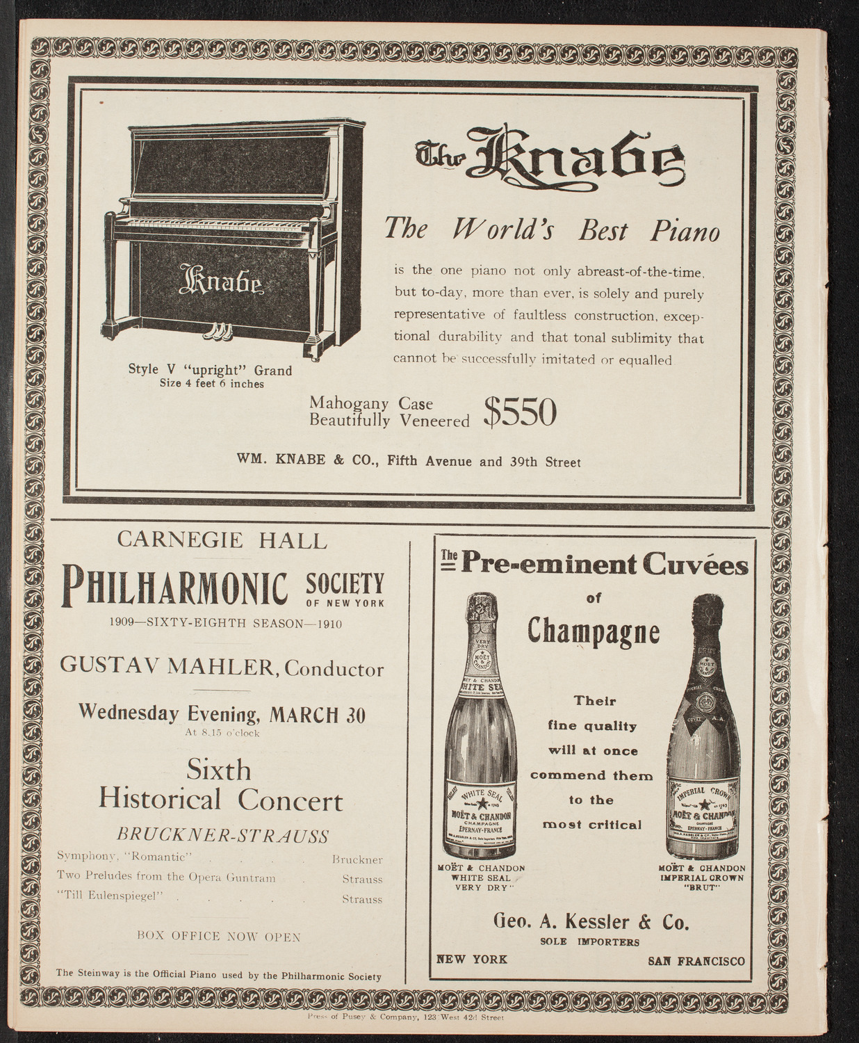New York Symphony Orchestra: Damrosch Silver Jubilee, March 15, 1910, program page 12