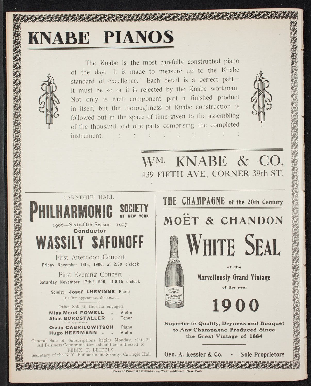 Moriz Rosenthal, Piano, with New York Symphony Orchestra, November 7, 1906, program page 14