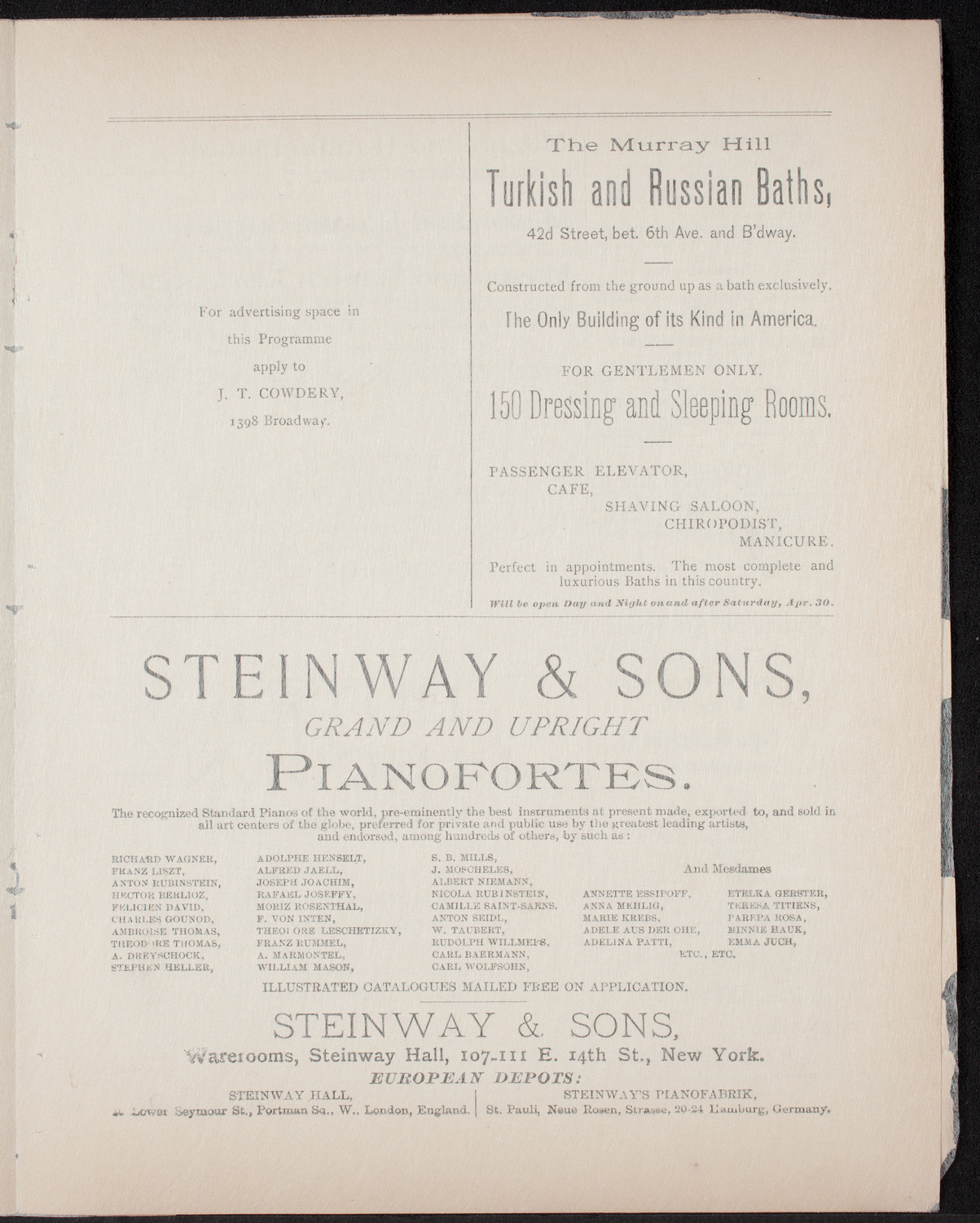 Urania Scientific Theatre, May 4, 1892, program page 5