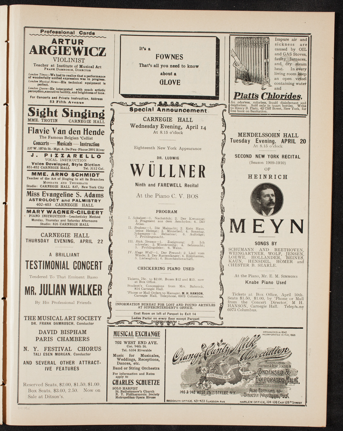 Tribute: General William Booth, April 12, 1909, program page 9