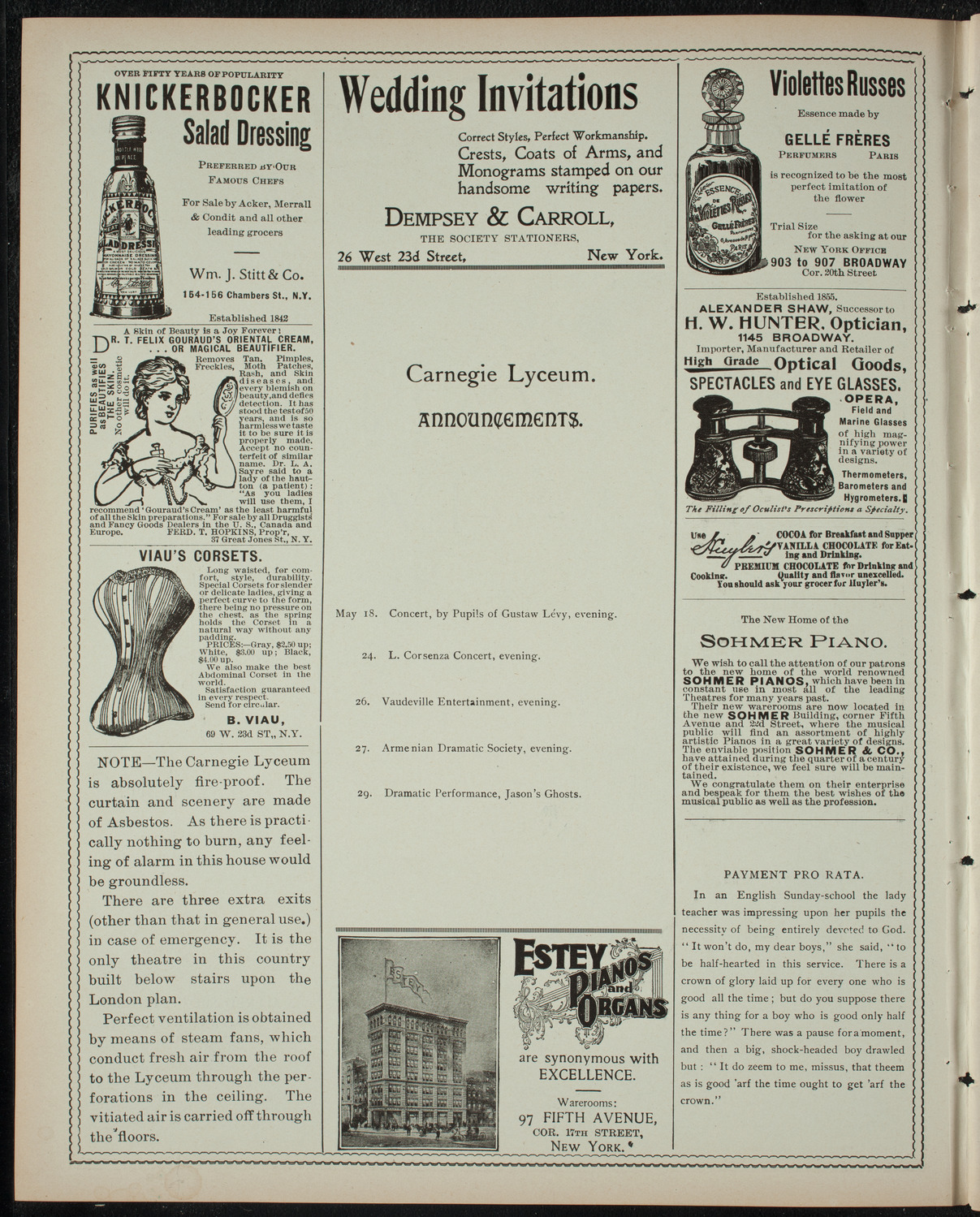 Academy of All Saints Musicale, May 18, 1899, program page 2