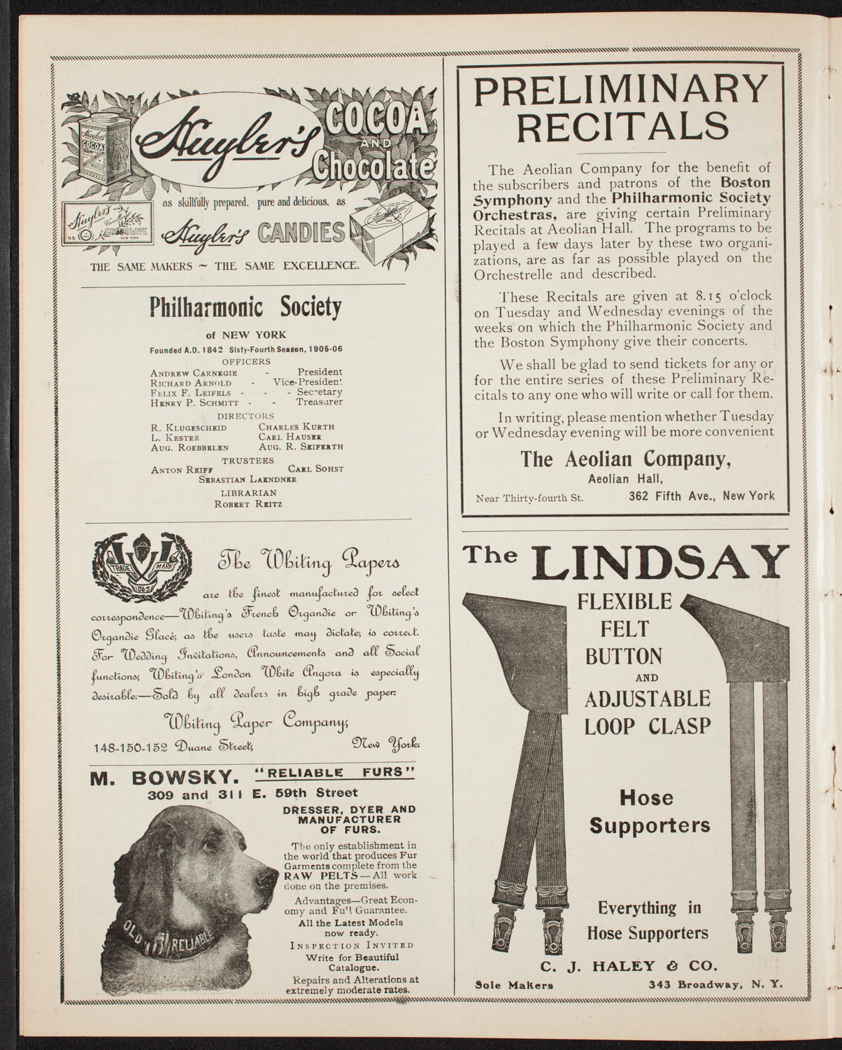 New York Symphony Orchestra, February 11, 1906, program page 6