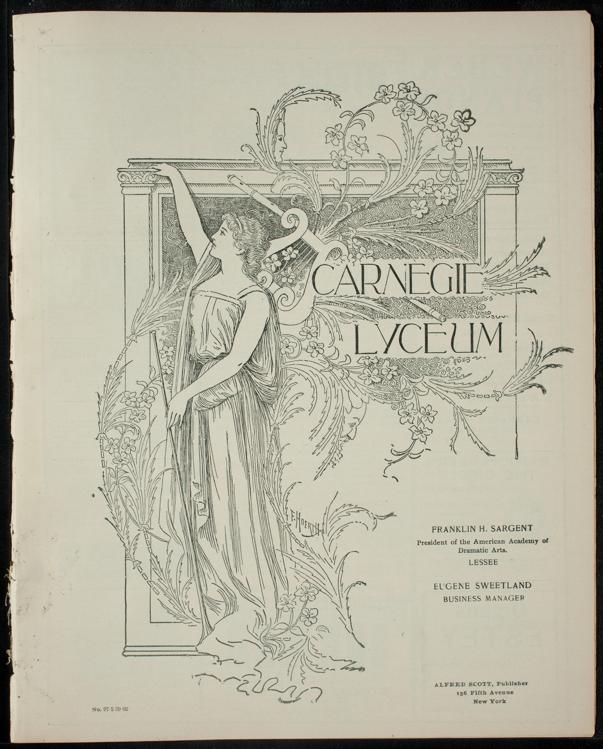 Benefit Performance for the International Sunshine Society, May 29, 1902, program page 1