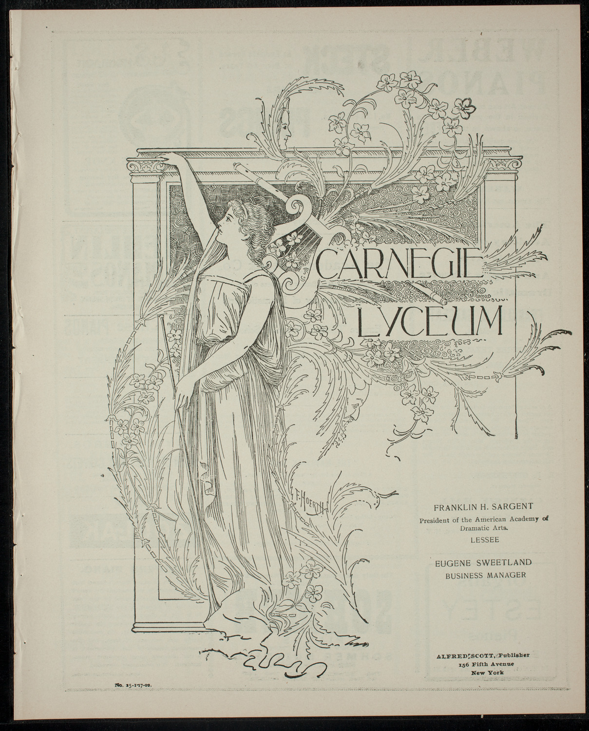 Academy Stock Company of the American Academy of Dramatic Arts and Empire Theatre Dramatic School, January 17, 1902, program page 1