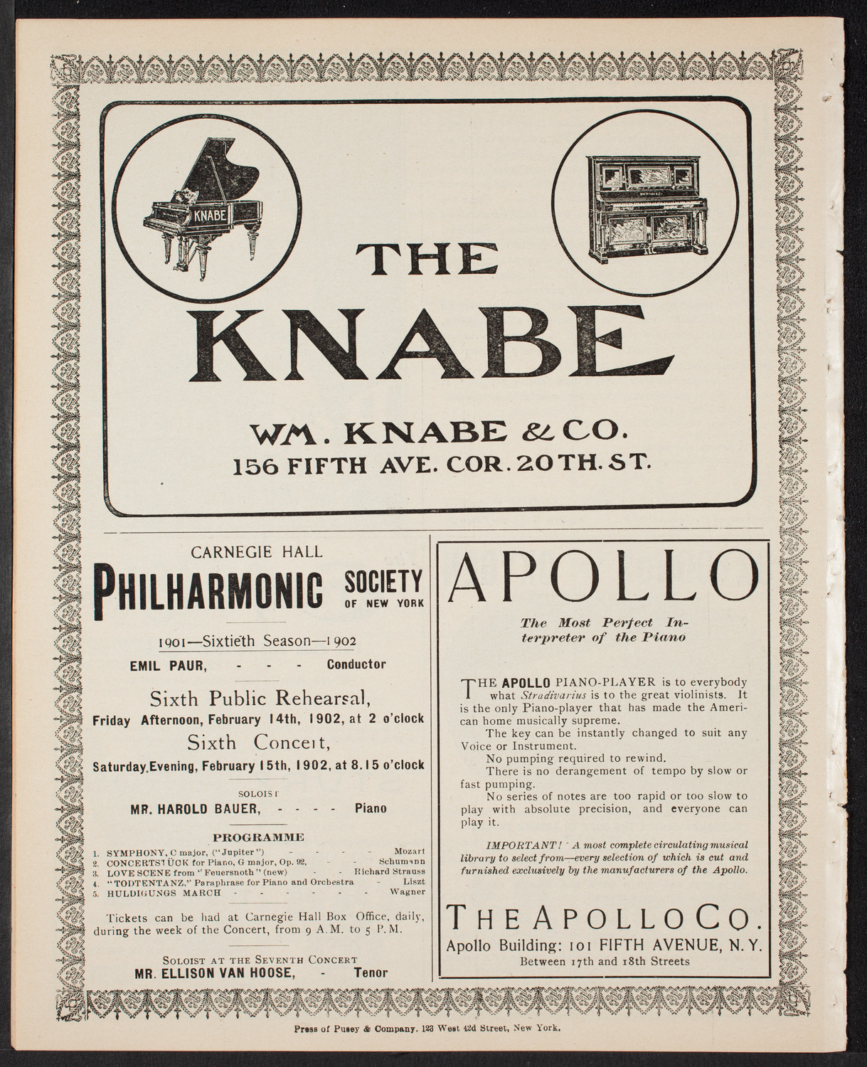 Fritz Kreisler, Violin, and Jean Gerardy, Cello, February 12, 1902, program page 10
