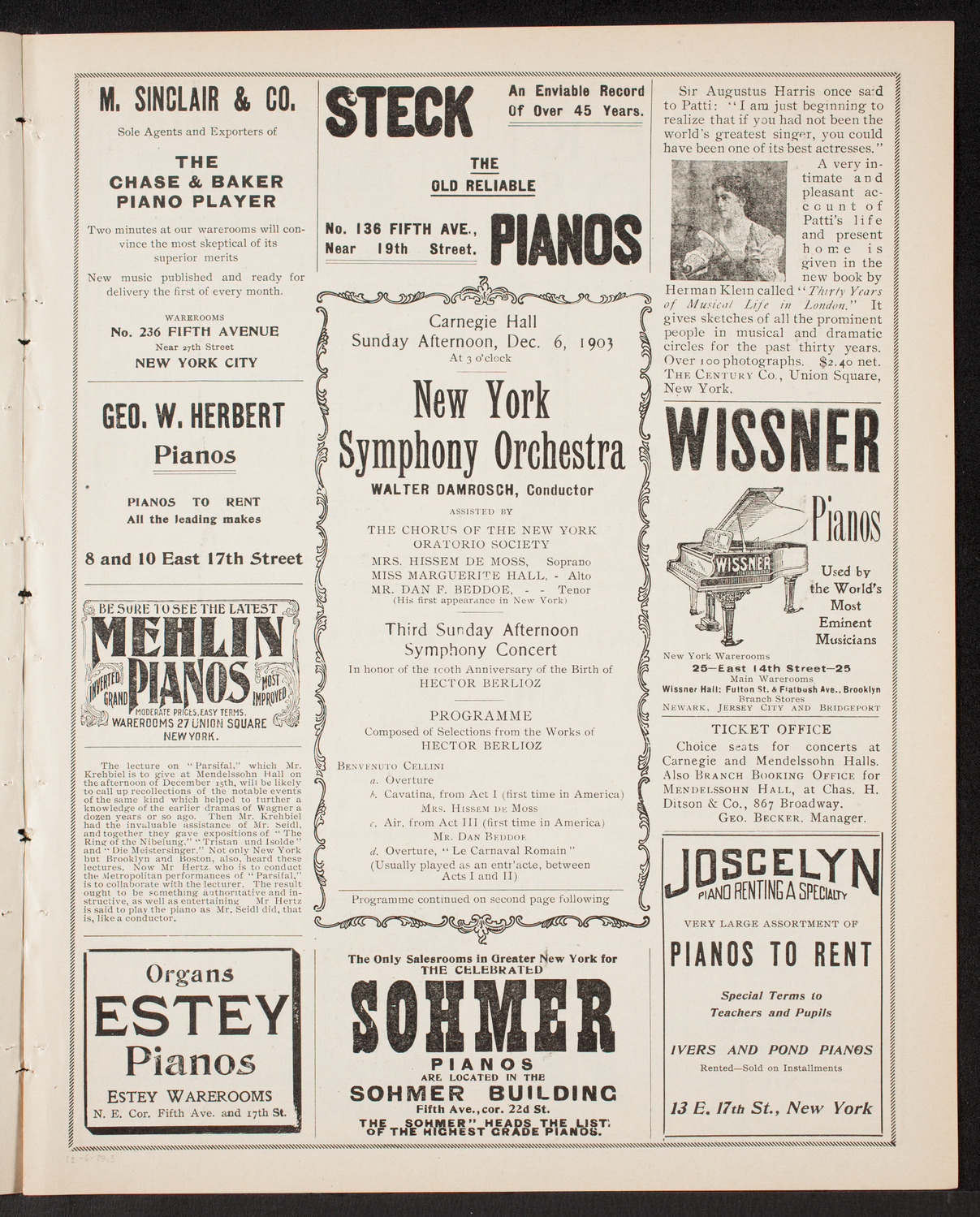 New York Symphony Orchestra, December 6, 1903, program page 5
