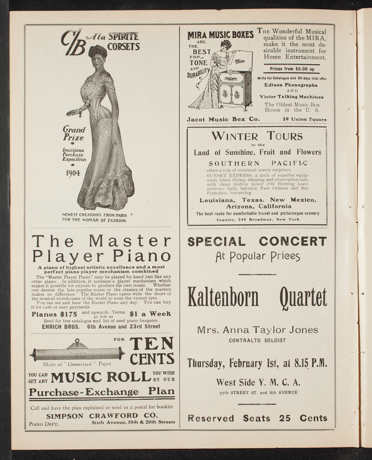 Russian Symphony Society of New York, January 27, 1906, program page 8