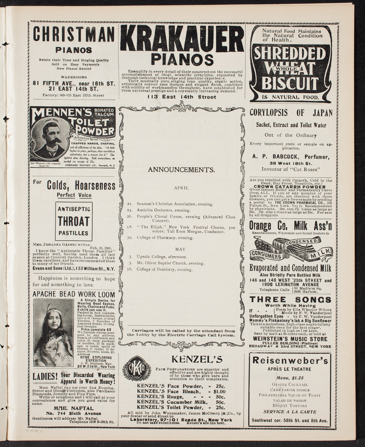 Meeting: The Gaelic Society, April 19, 1903, program page 3