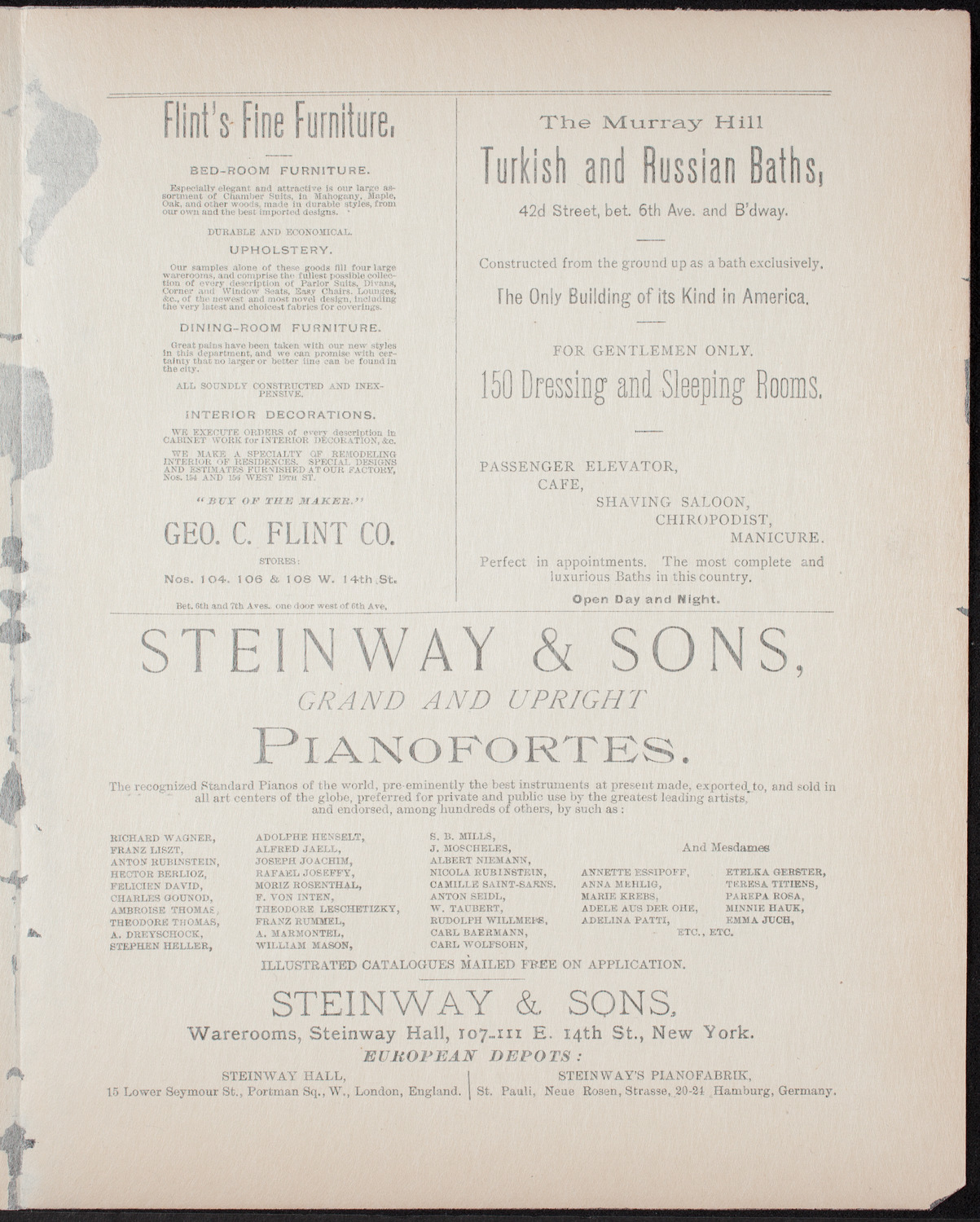Urania Scientific Theatre, May 25, 1892, program page 3