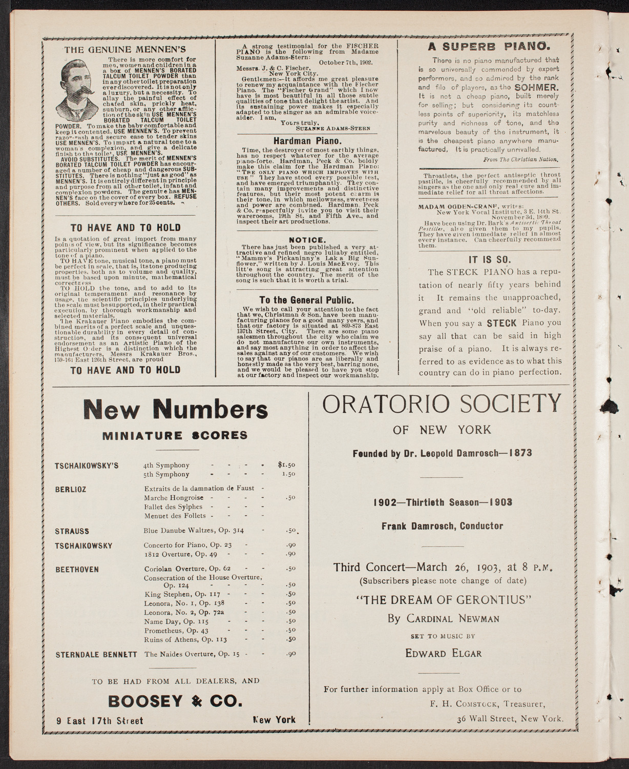 Meeting: YMCA/ Mass Meeting for Men, February 8, 1903, program page 10