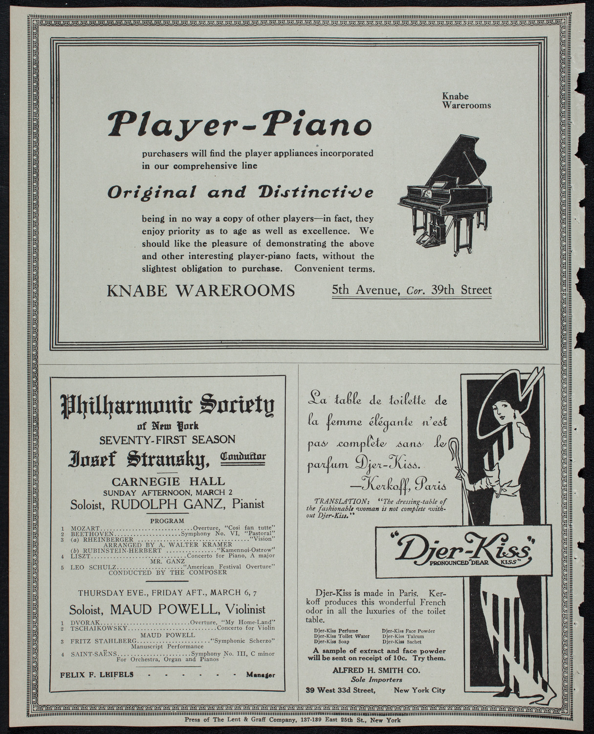 New York Philharmonic, February 27, 1913, program page 12