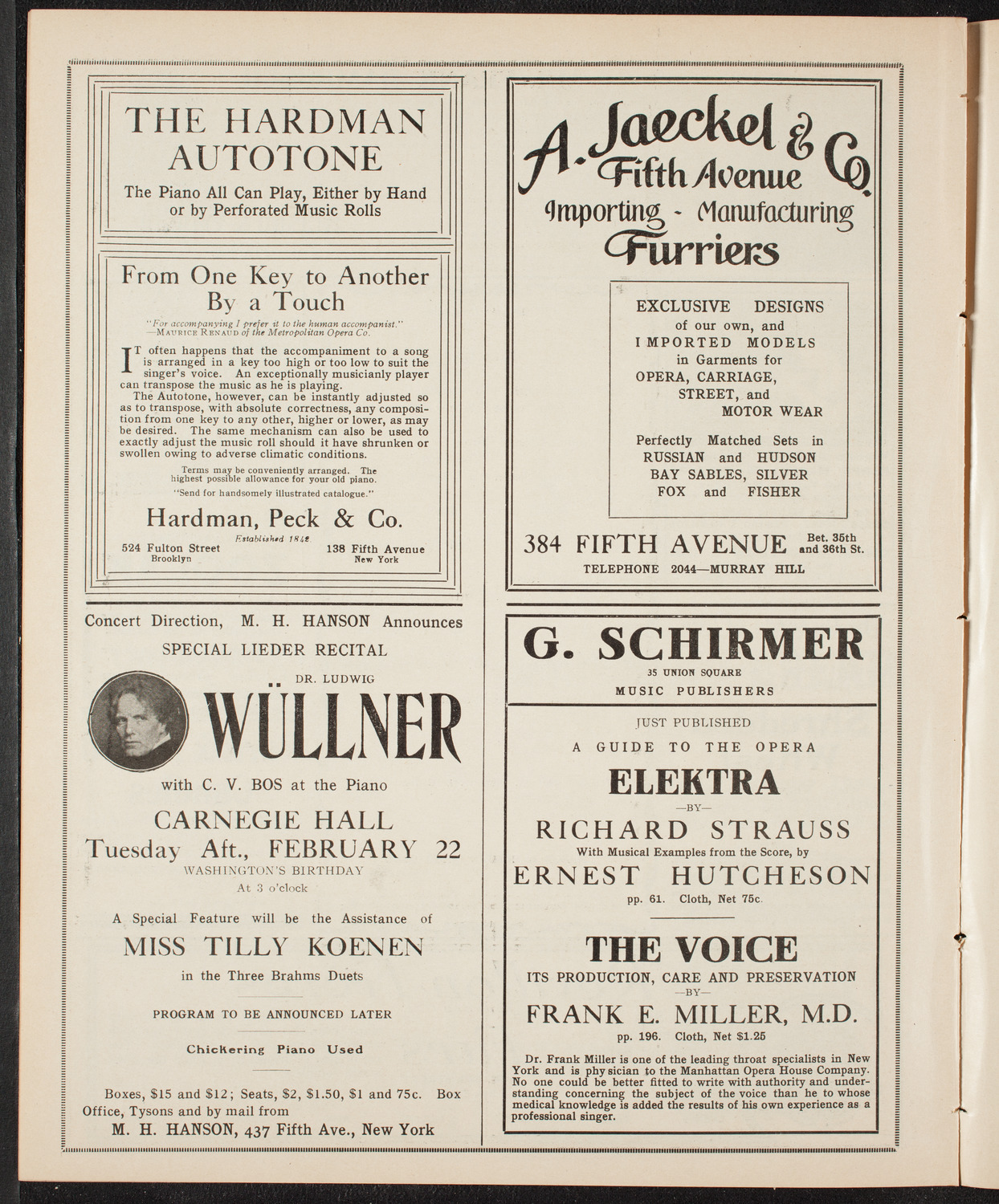 Tribute: Leopold Damrosch, February 15, 1910, program page 8