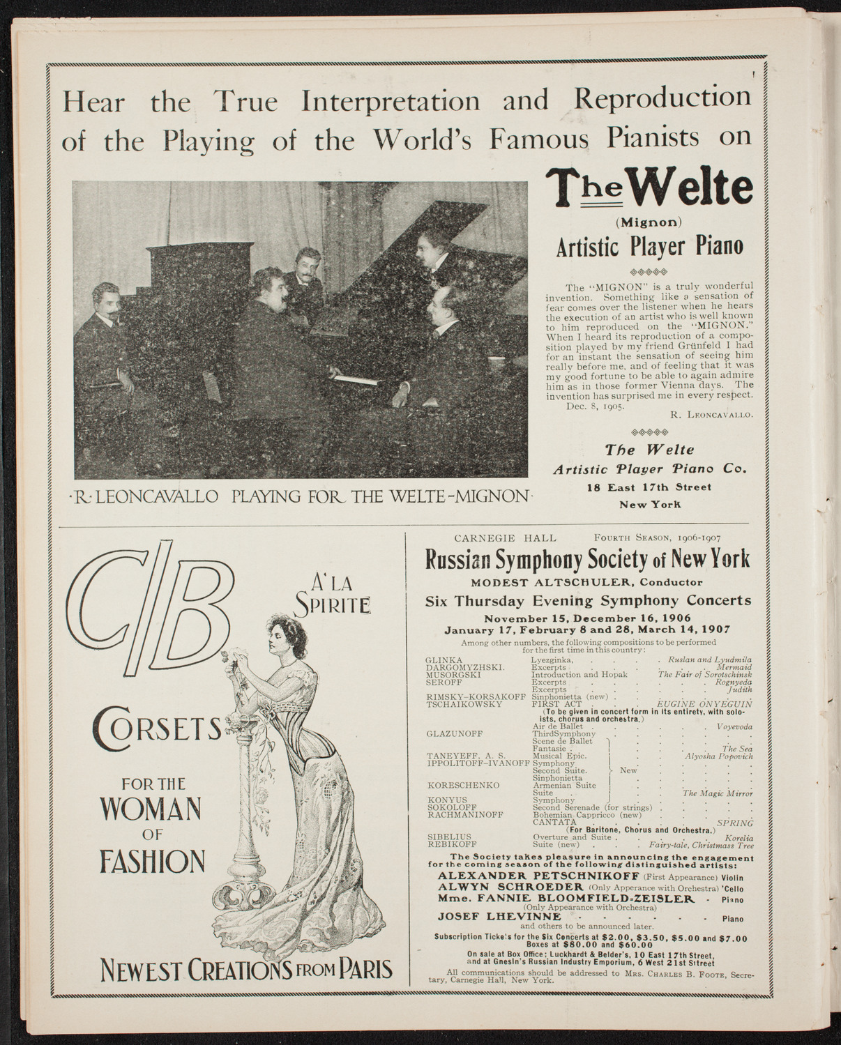 Yvette Guilbert and Albert Chevalier, October 13, 1906, program page 8
