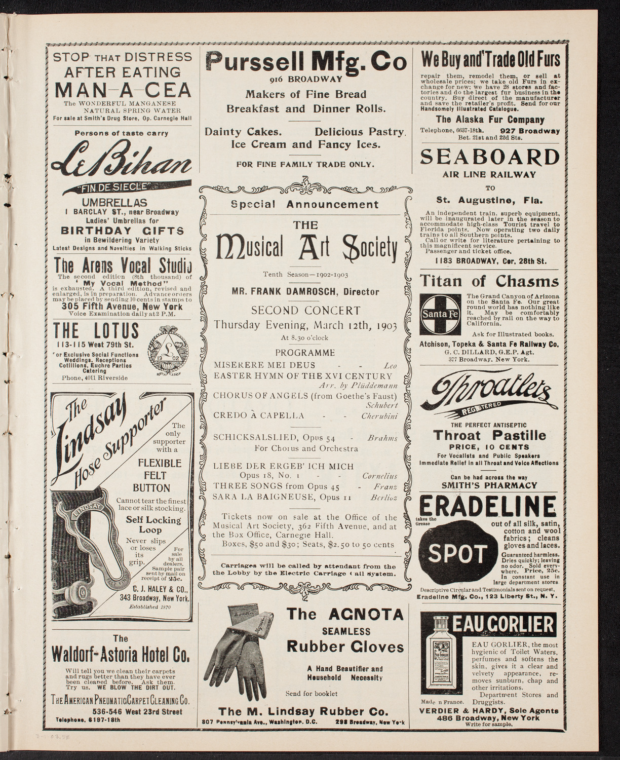 Grand Popular Concert, March 1, 1903, program page 9