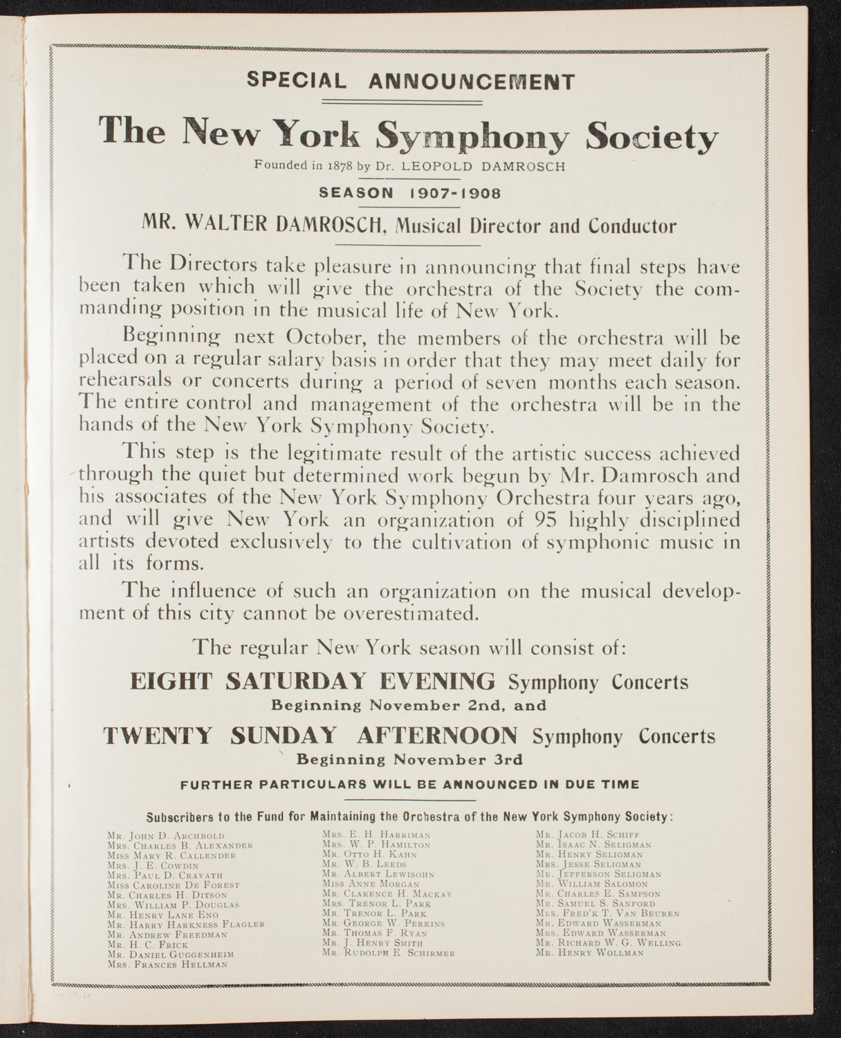 New York Symphony Orchestra, March 10, 1907, program page 11