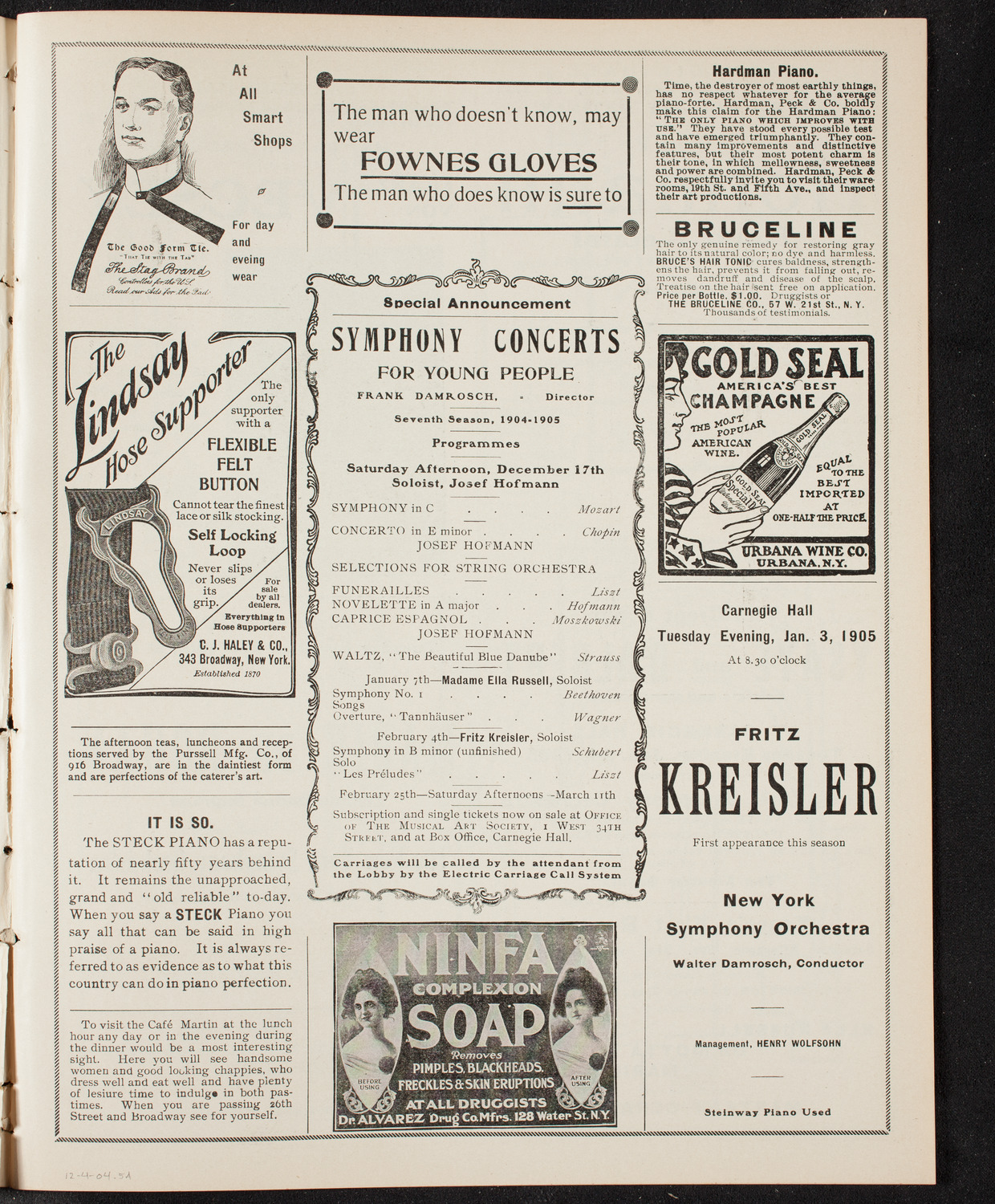 New York Symphony Orchestra, December 4, 1904, program page 9