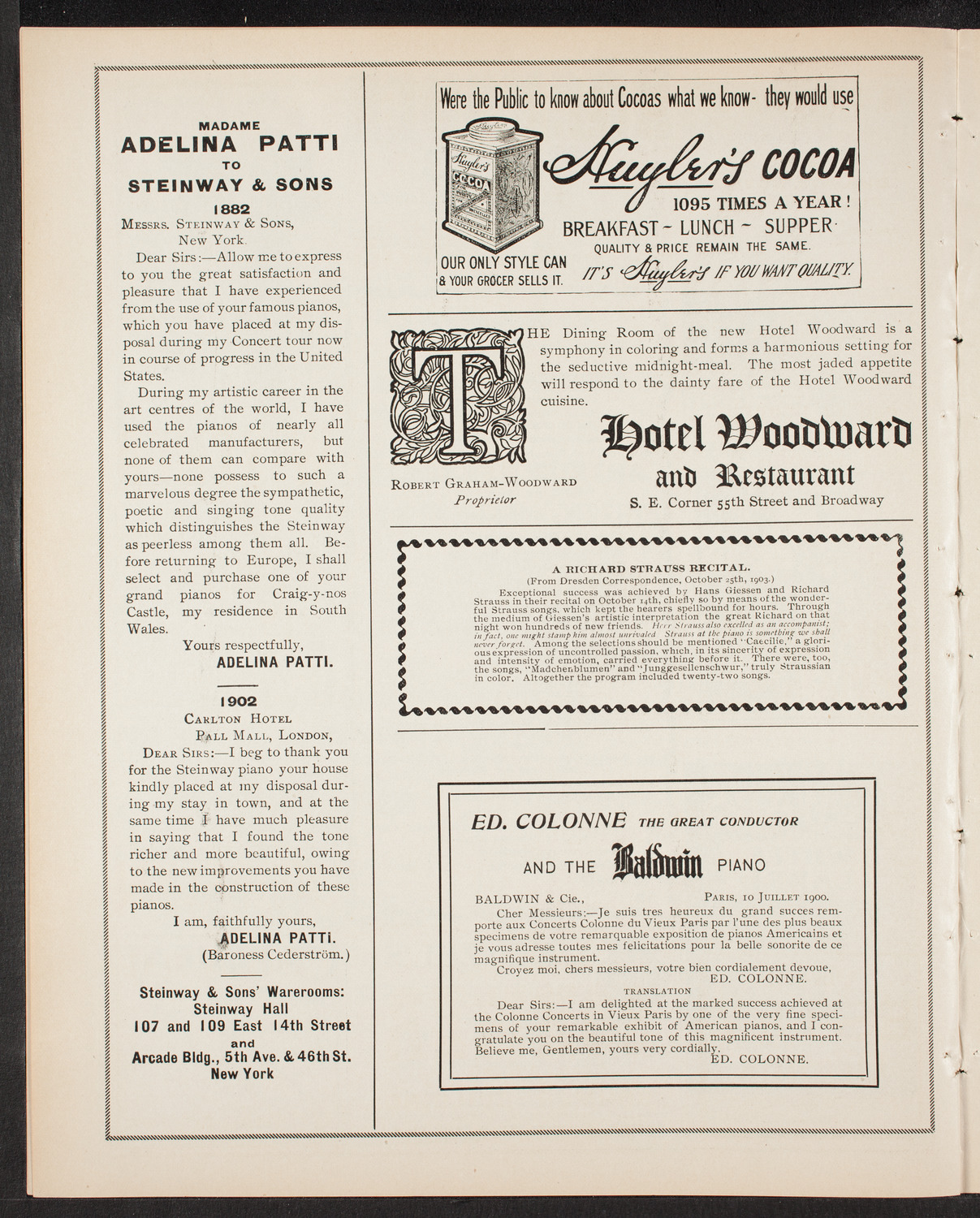 Jacques Thibaud, Violin, November 20, 1903, program page 4