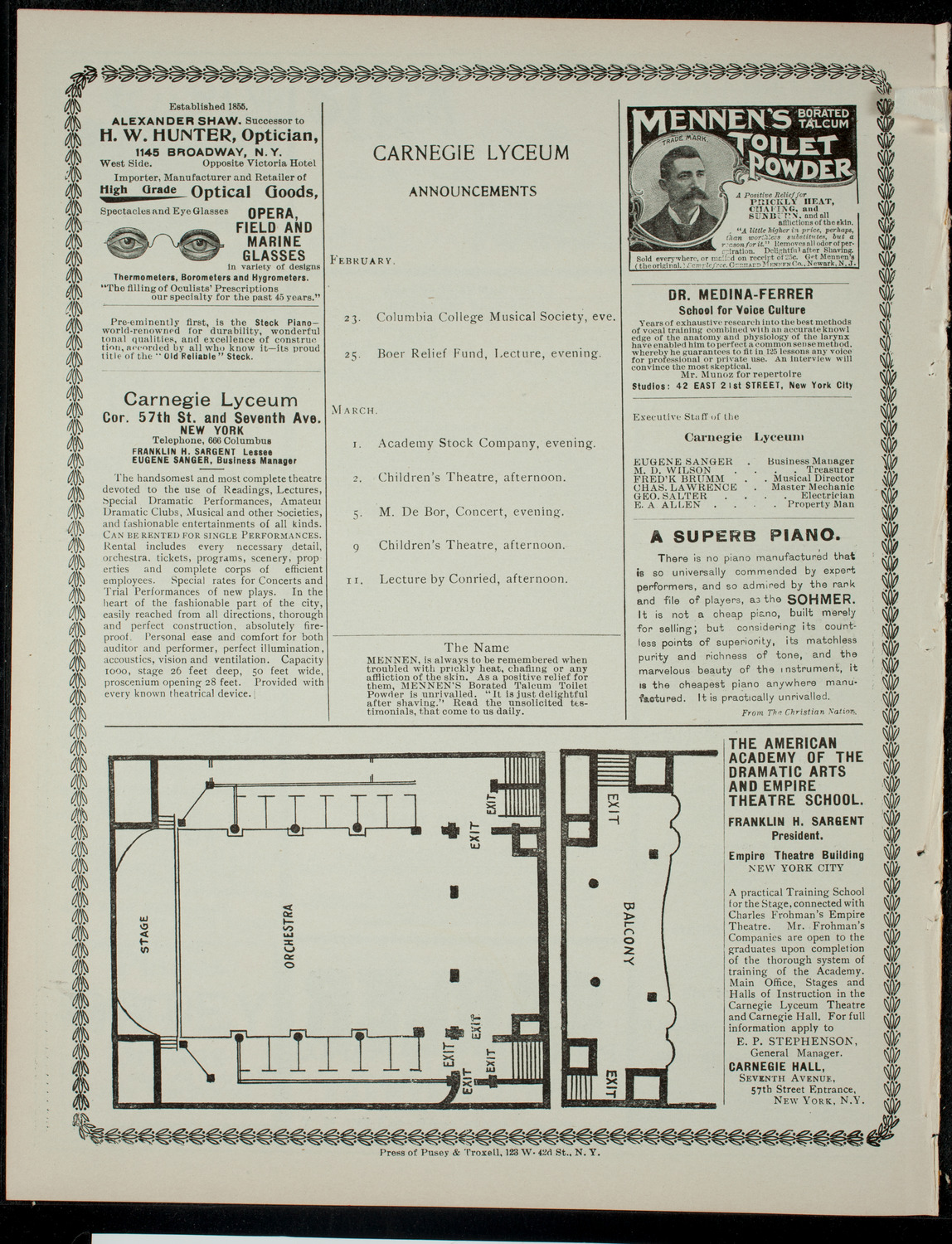 The Columbia University Musical Society, February 23, 1901, program page 4