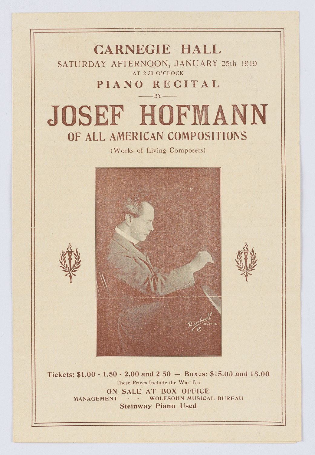 Josef Hofmann, January 25, 1919