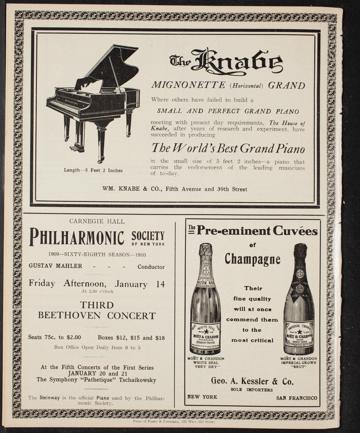 New York Philharmonic, January 6, 1910, program page 12