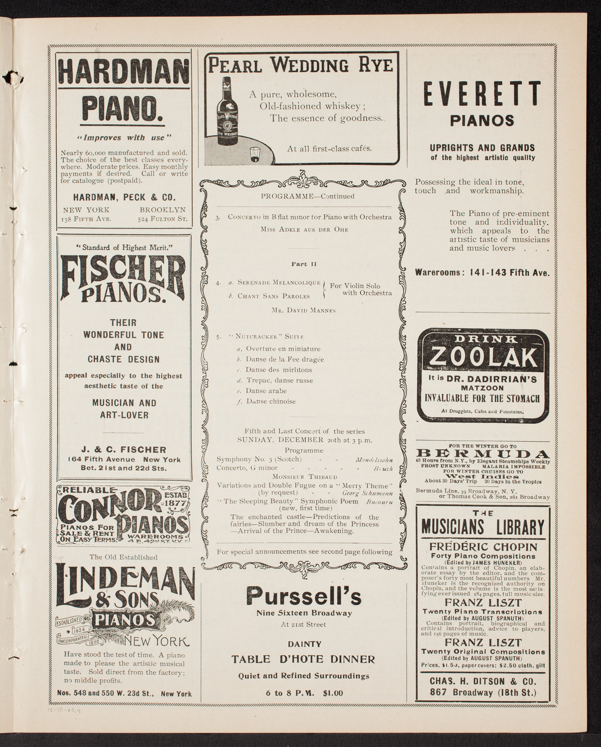 New York Symphony Orchestra, December 13, 1903, program page 7