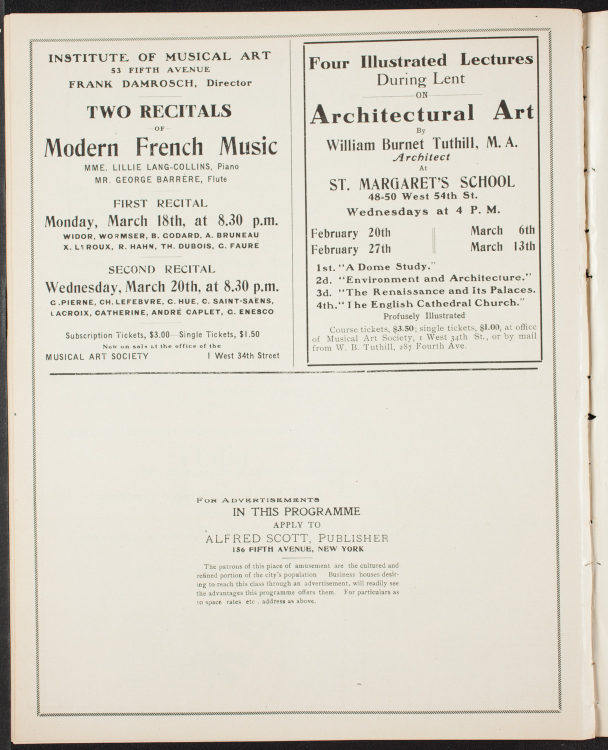 New York Symphony Orchestra, March 9, 1907, program page 12