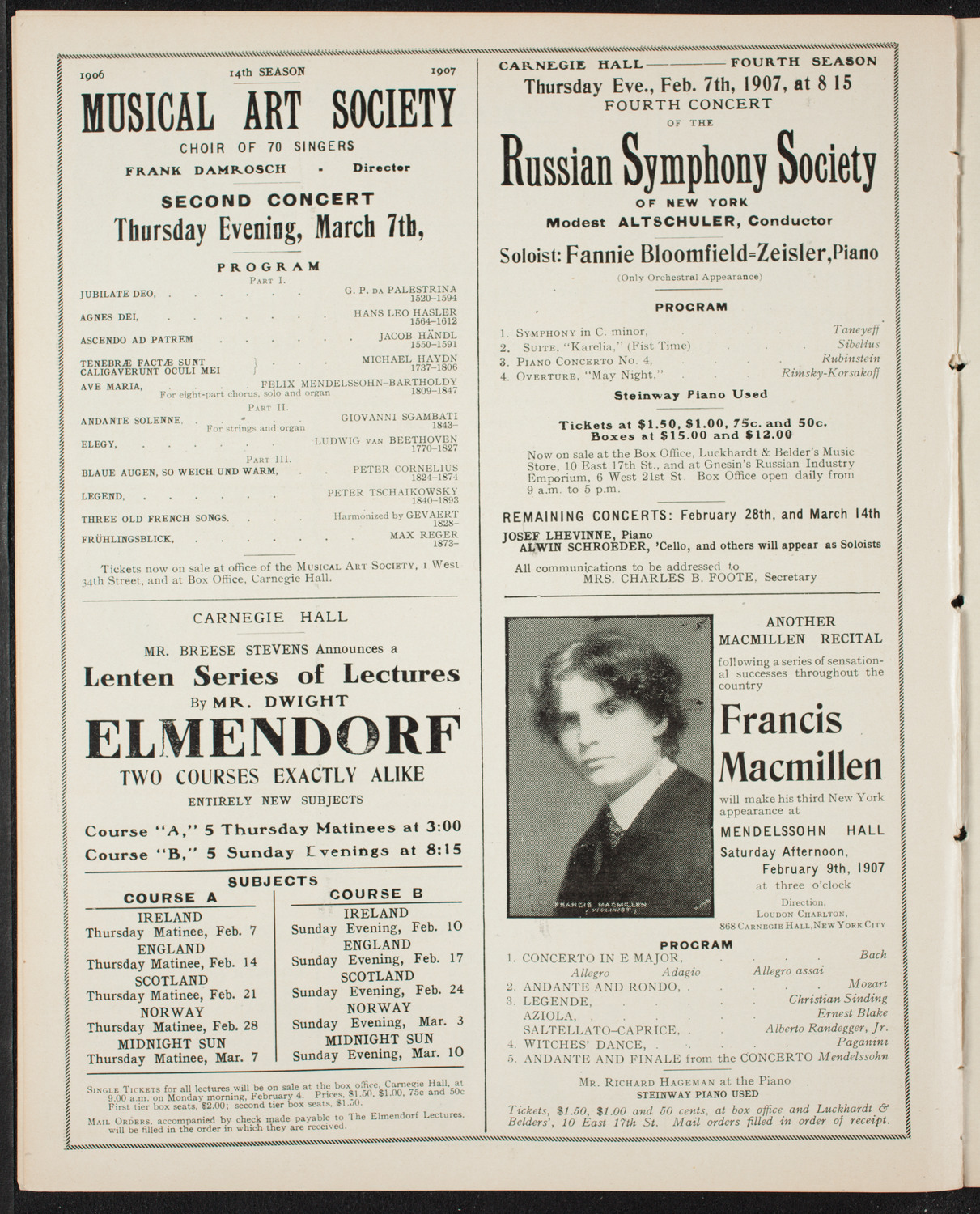 Musurgia, February 5, 1907, program page 10