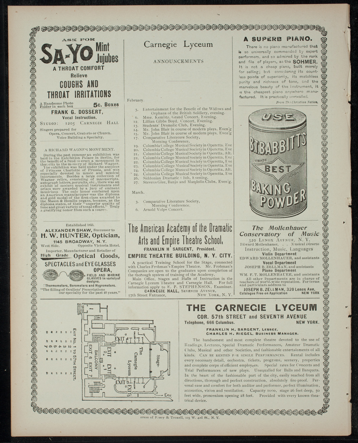 Comparative Literature Society, February 3, 1900, program page 4