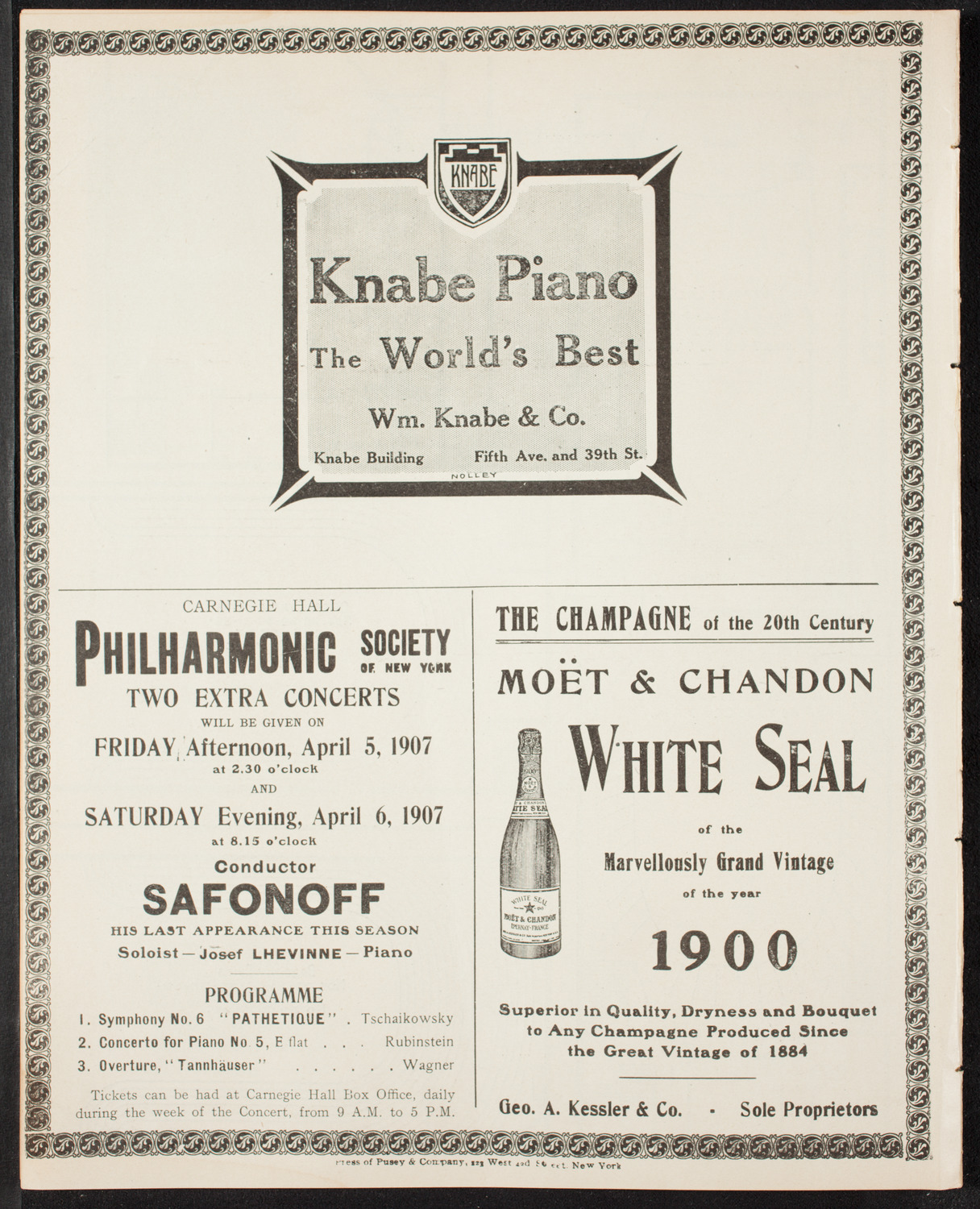 New York Symphony Orchestra, March 31, 1907, program page 12