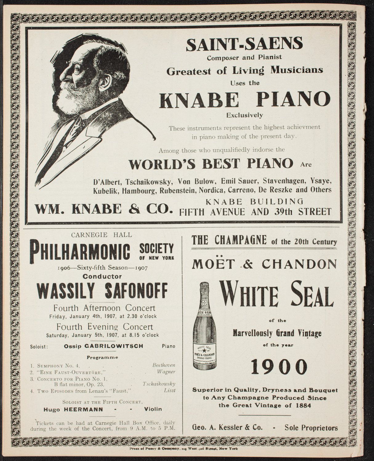 New York Symphony Orchestra, December 29, 1906, program page 12